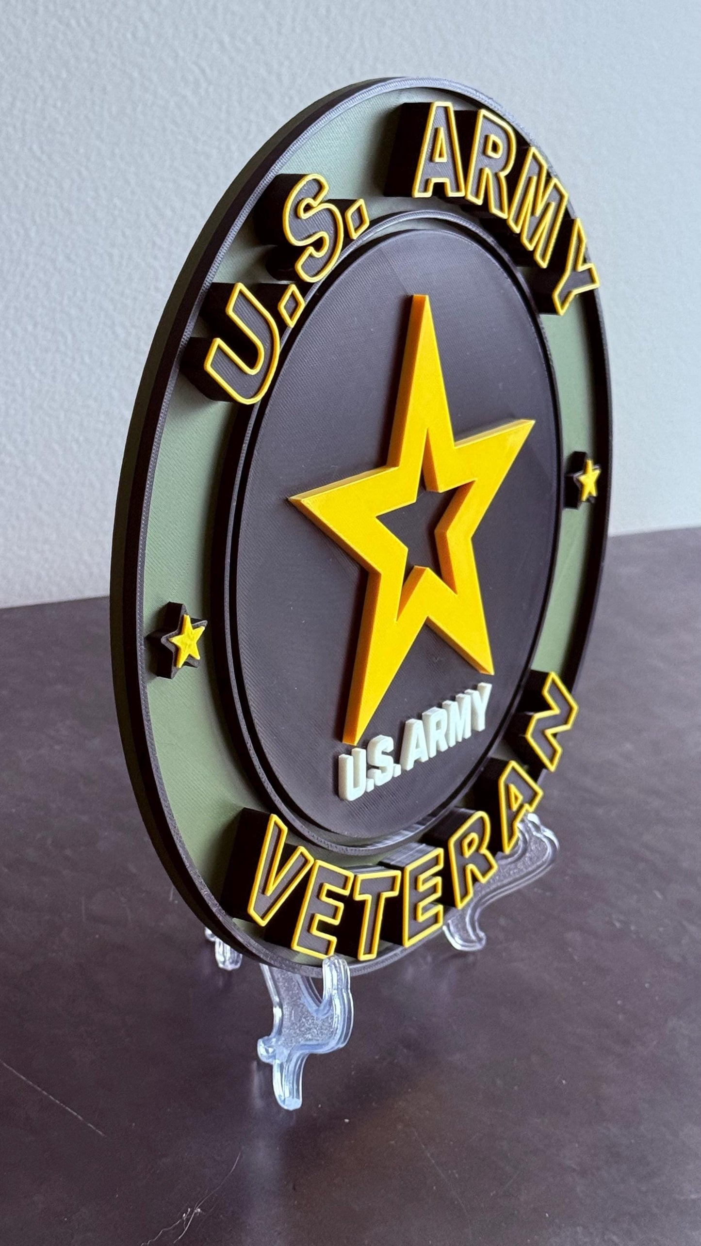 US Army Veteran Gift: 3D Embossed Display Plaque Government