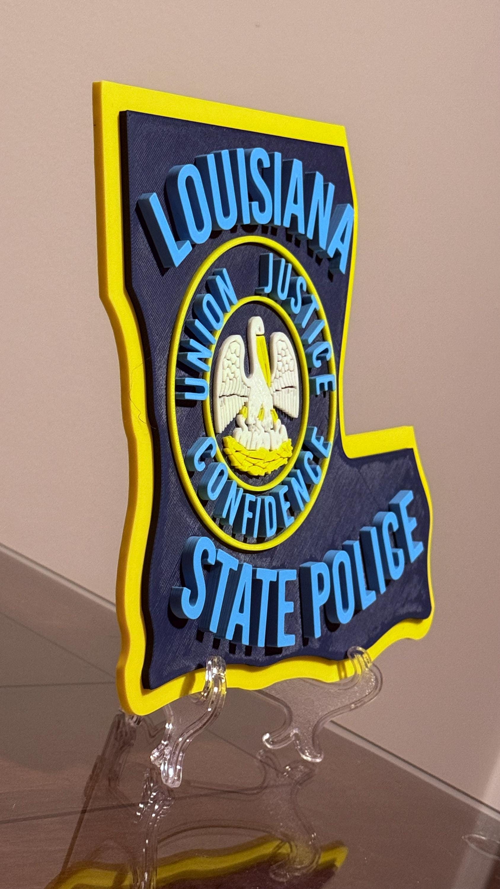 Louisiana State Police 3D Embossed Plaque: First Responder Wall Art
