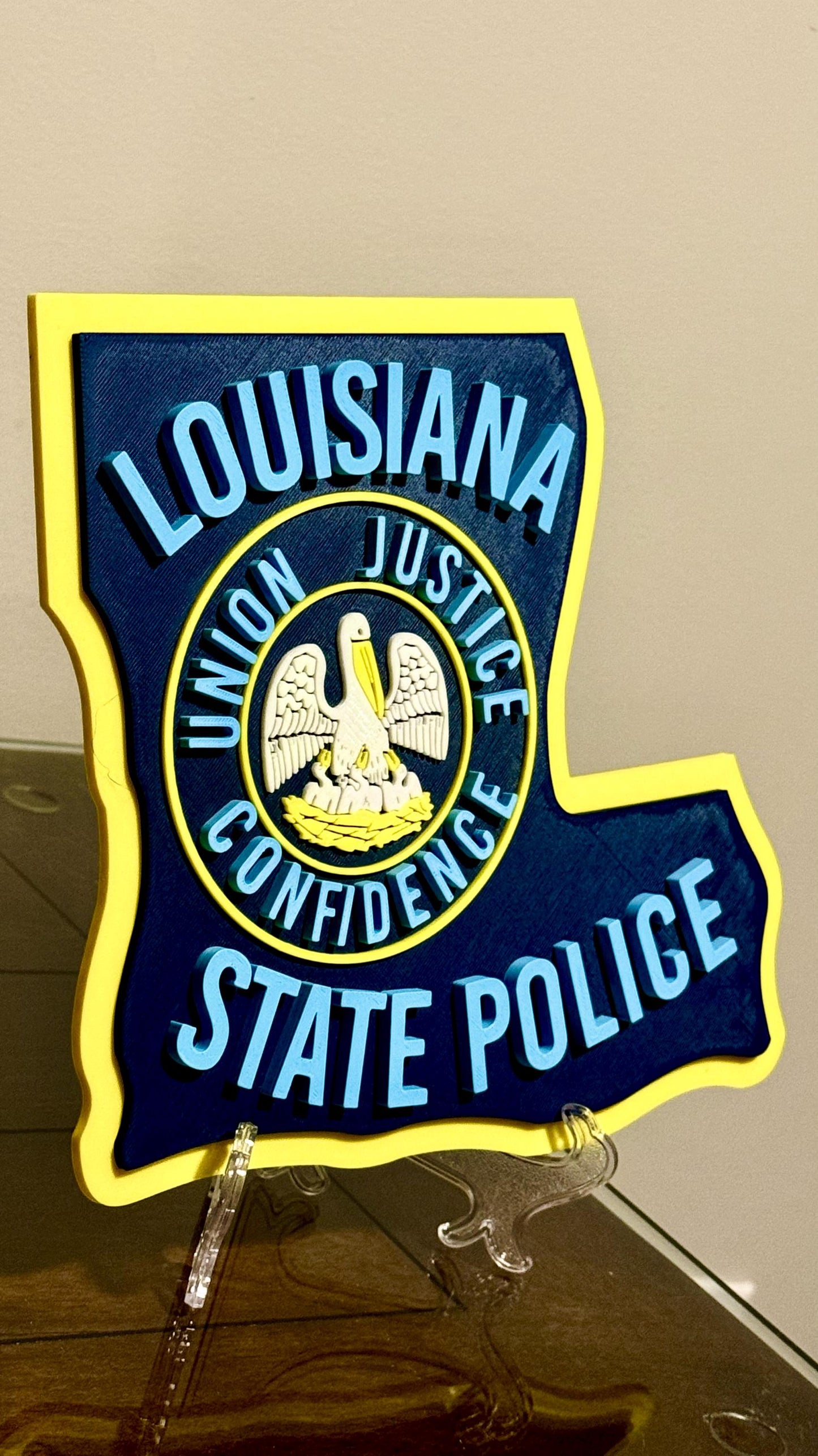 Louisiana State Police 3D Embossed Plaque: First Responder Wall Art