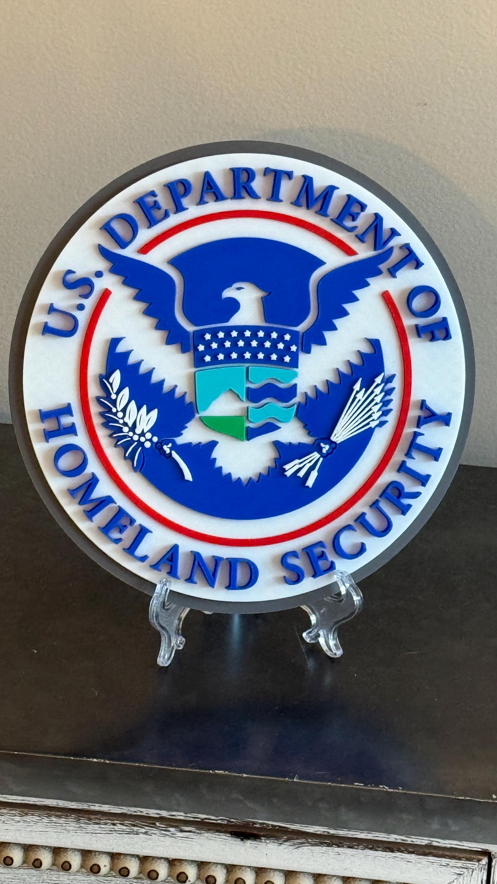 DHS 3D Embossed Plaque: First Responder Wall Art Homeland Security Government