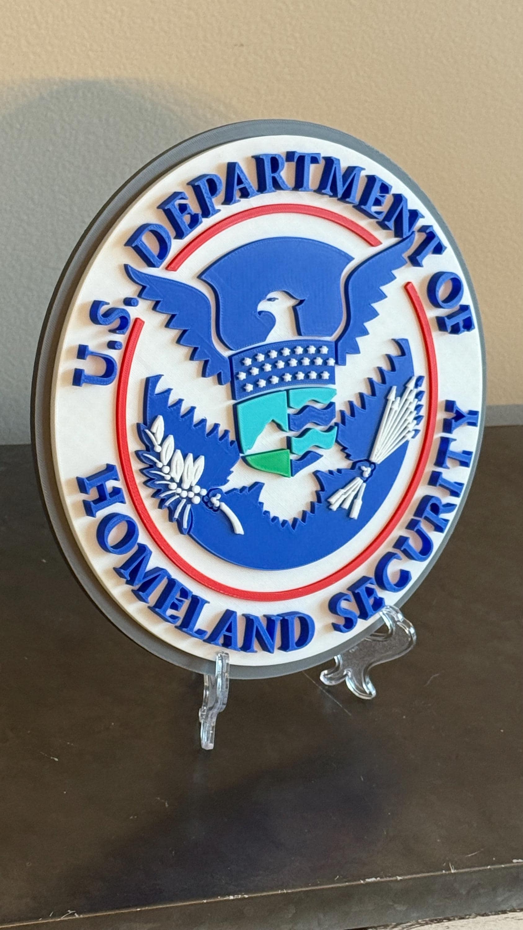 DHS ICE 3D Embossed Plaque: First Responder Wall Art Homeland Security Government