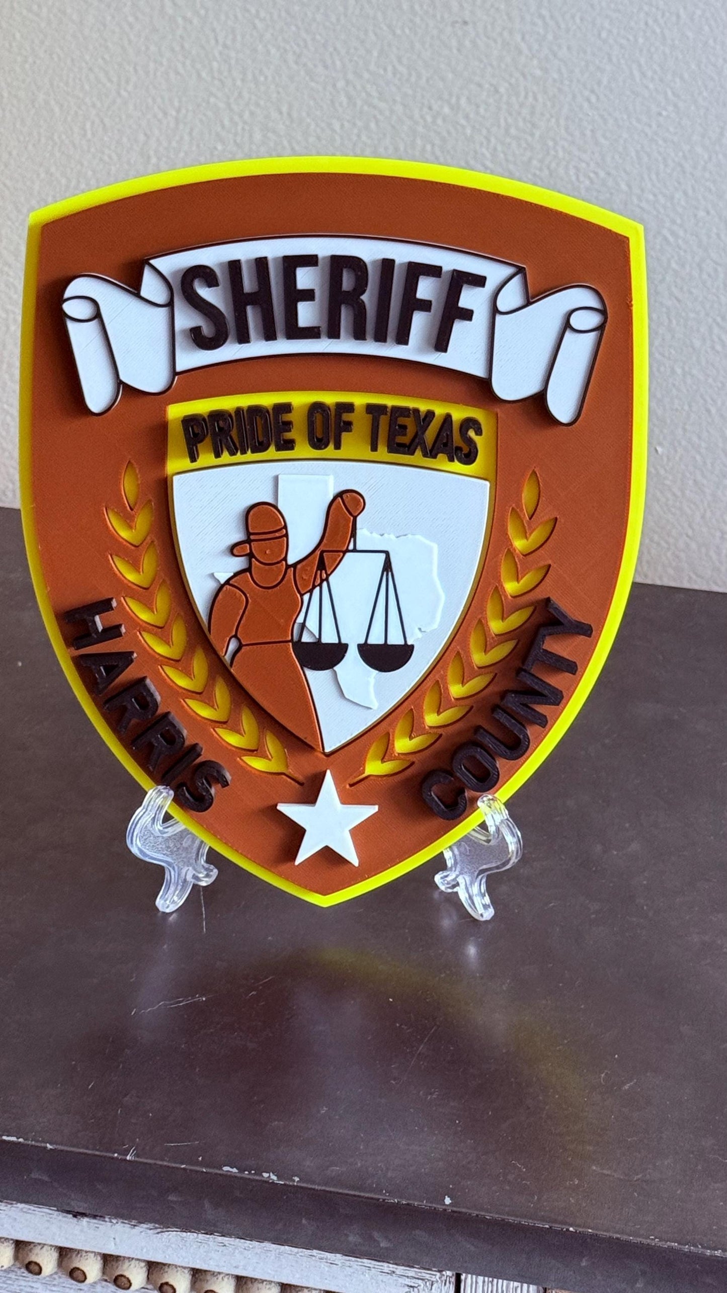 Harris County Sheriff Texas 3D Embossed Plaque: First Responder Wall Decor