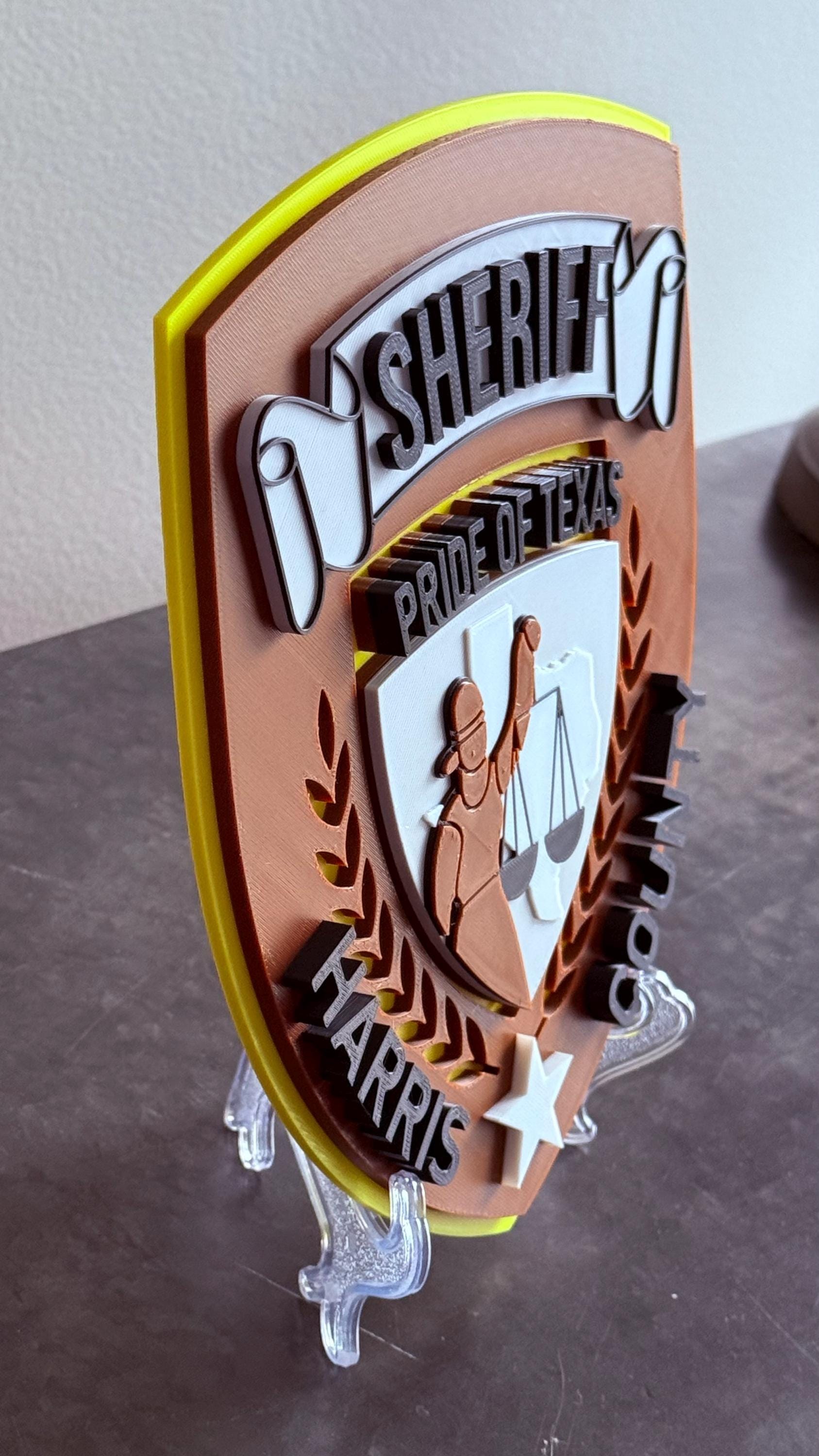 Harris County Sheriff Texas 3D Embossed Plaque: First Responder Wall Decor