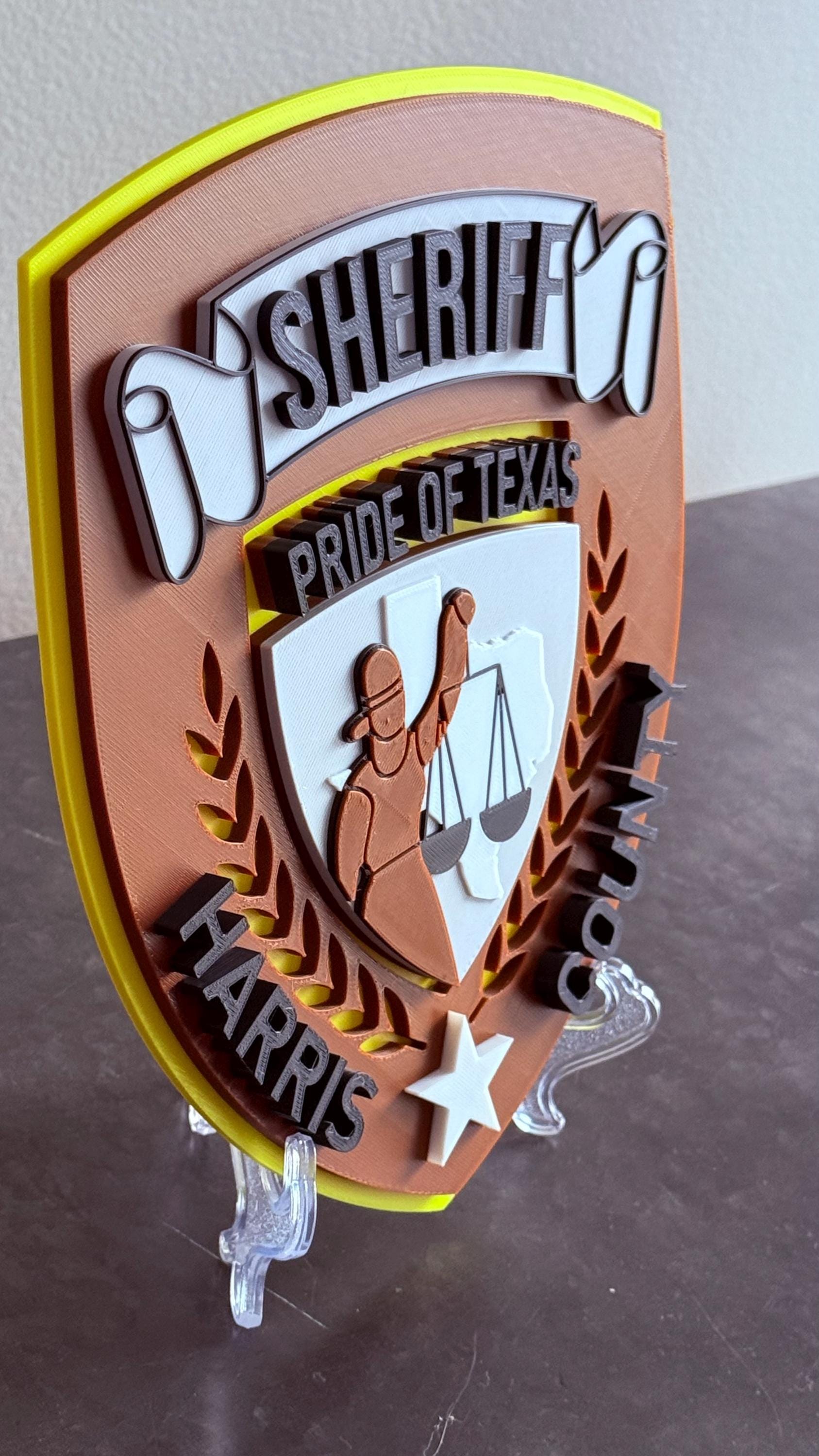 Harris County Sheriff Texas 3D Embossed Plaque: First Responder Wall Decor