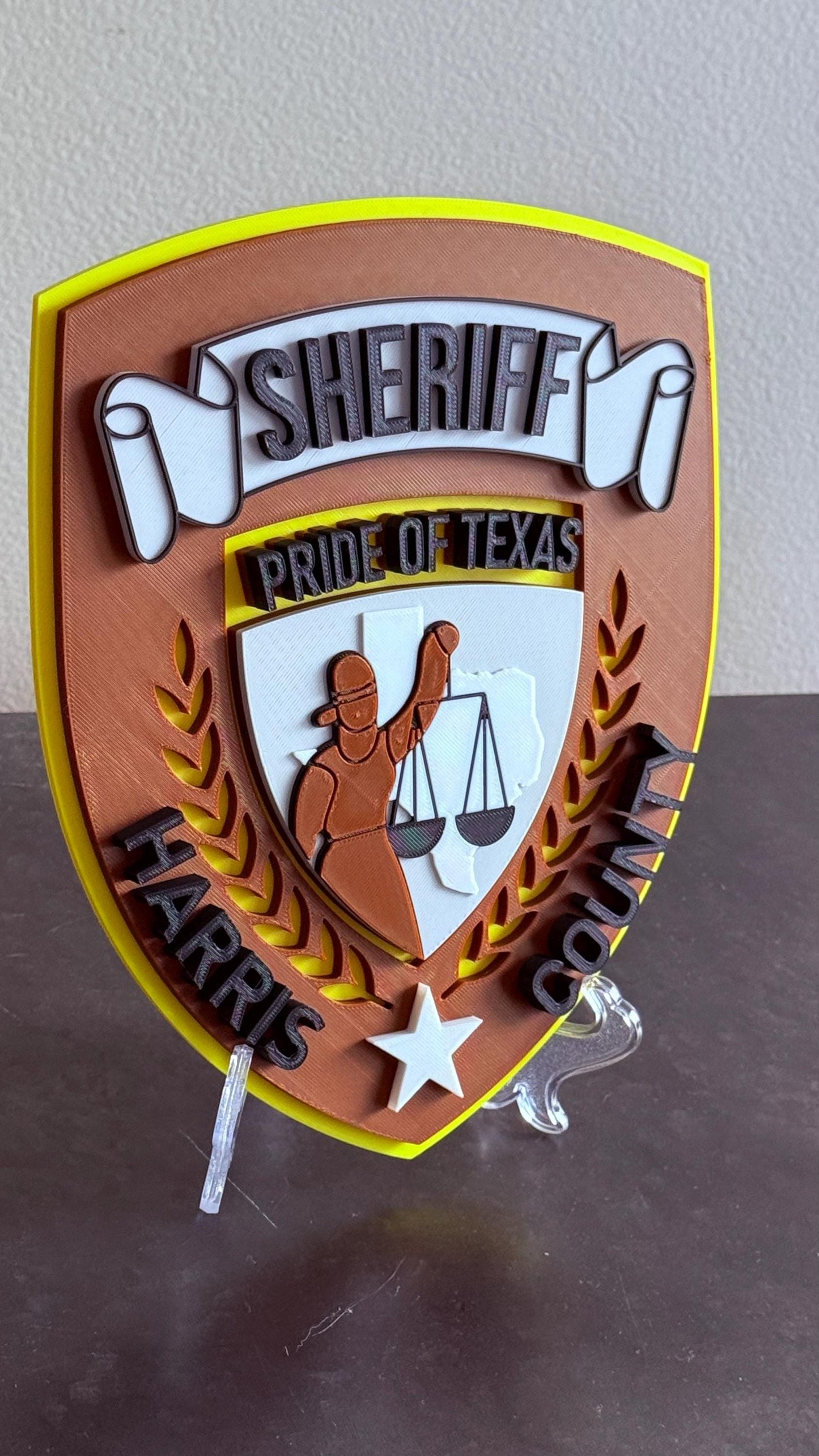Harris County Sheriff Texas 3D Embossed Plaque: First Responder Wall Decor