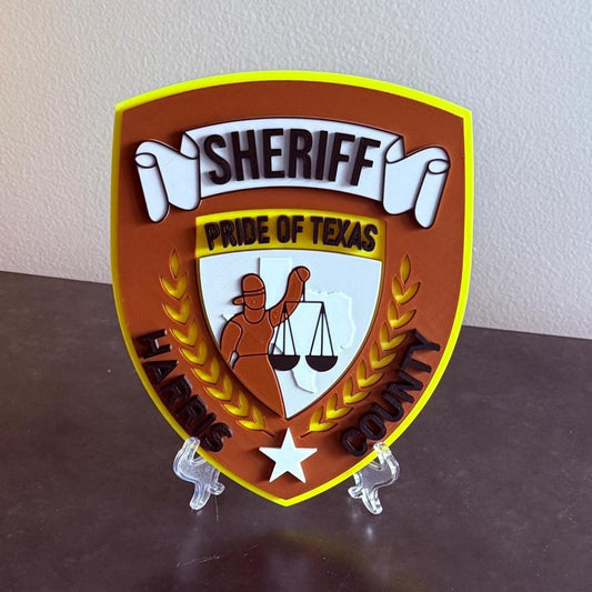 Harris County Sheriff Texas 3D Embossed Plaque: First Responder Wall Decor