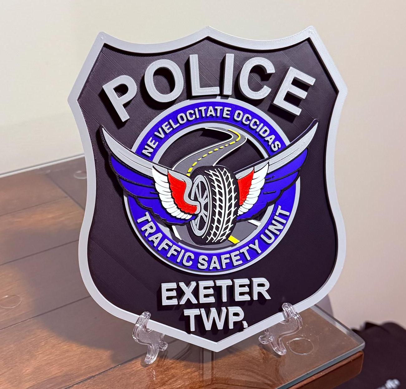 Exeter TWP Police Plaque: 3D Embossed First Responder Wall Art Pennsylvania