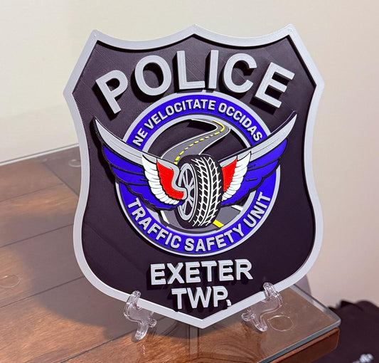 Exeter TWP Police Plaque: 3D Embossed First Responder Wall Art Pennsylvania