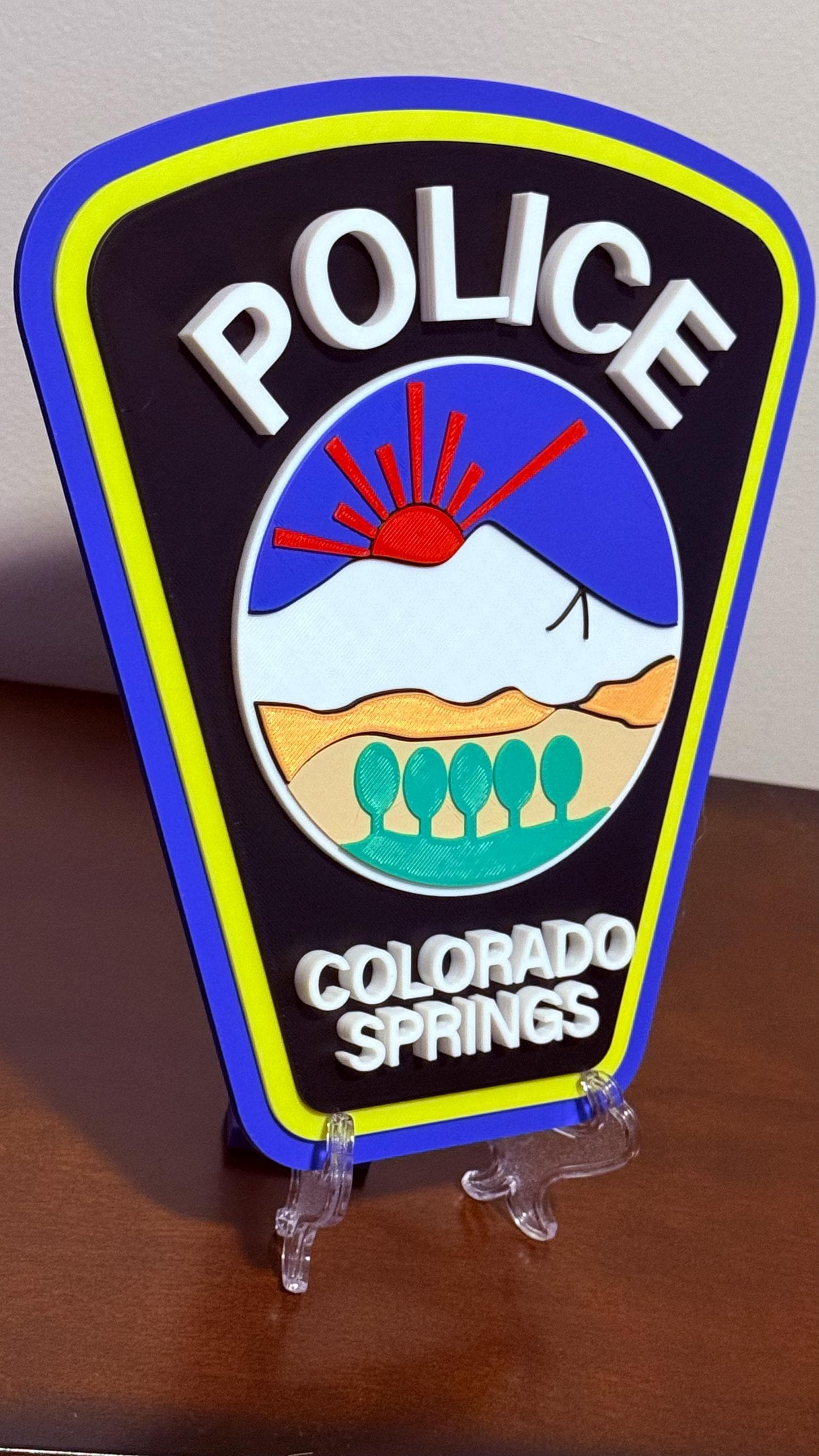 Colorado Springs Police Department 3D Embossed Plaque - First Responder Wall Art