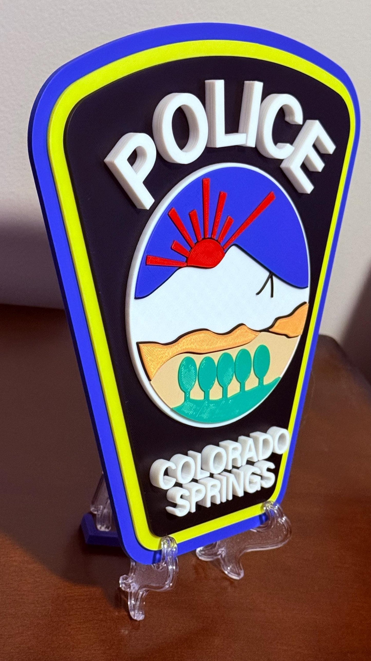 Colorado Springs Police Department 3D Embossed Plaque - First Responder Wall Art