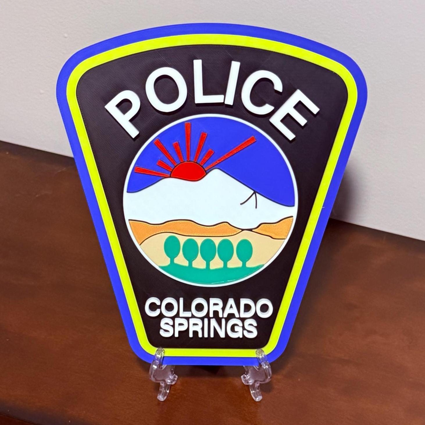 Colorado Springs Police Department 3D Embossed Plaque - First Responder Wall Art