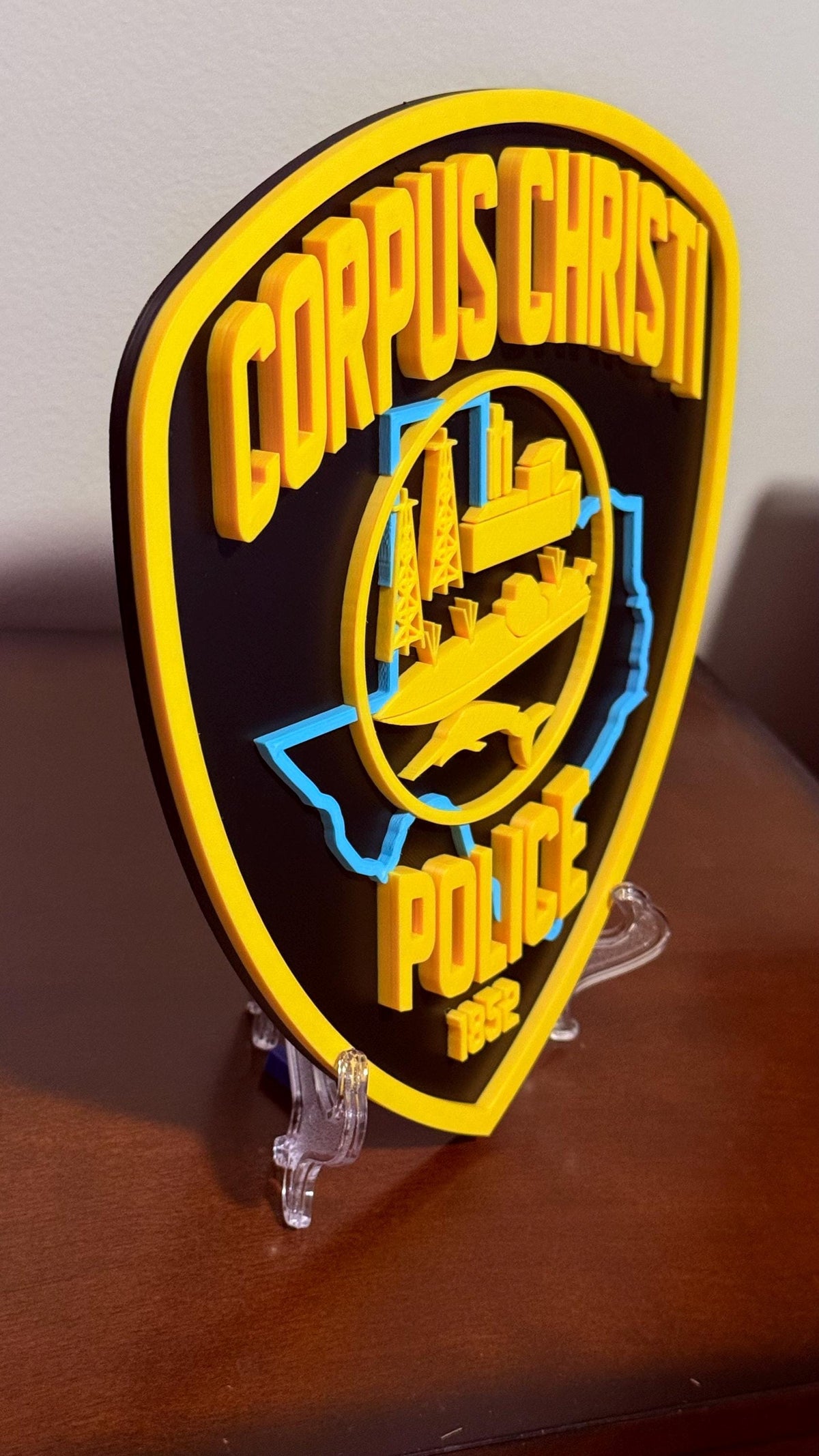 Embossed Corpus Christi Police OLD STYLE Plaque: 3D First Responder Display Plaque Texas