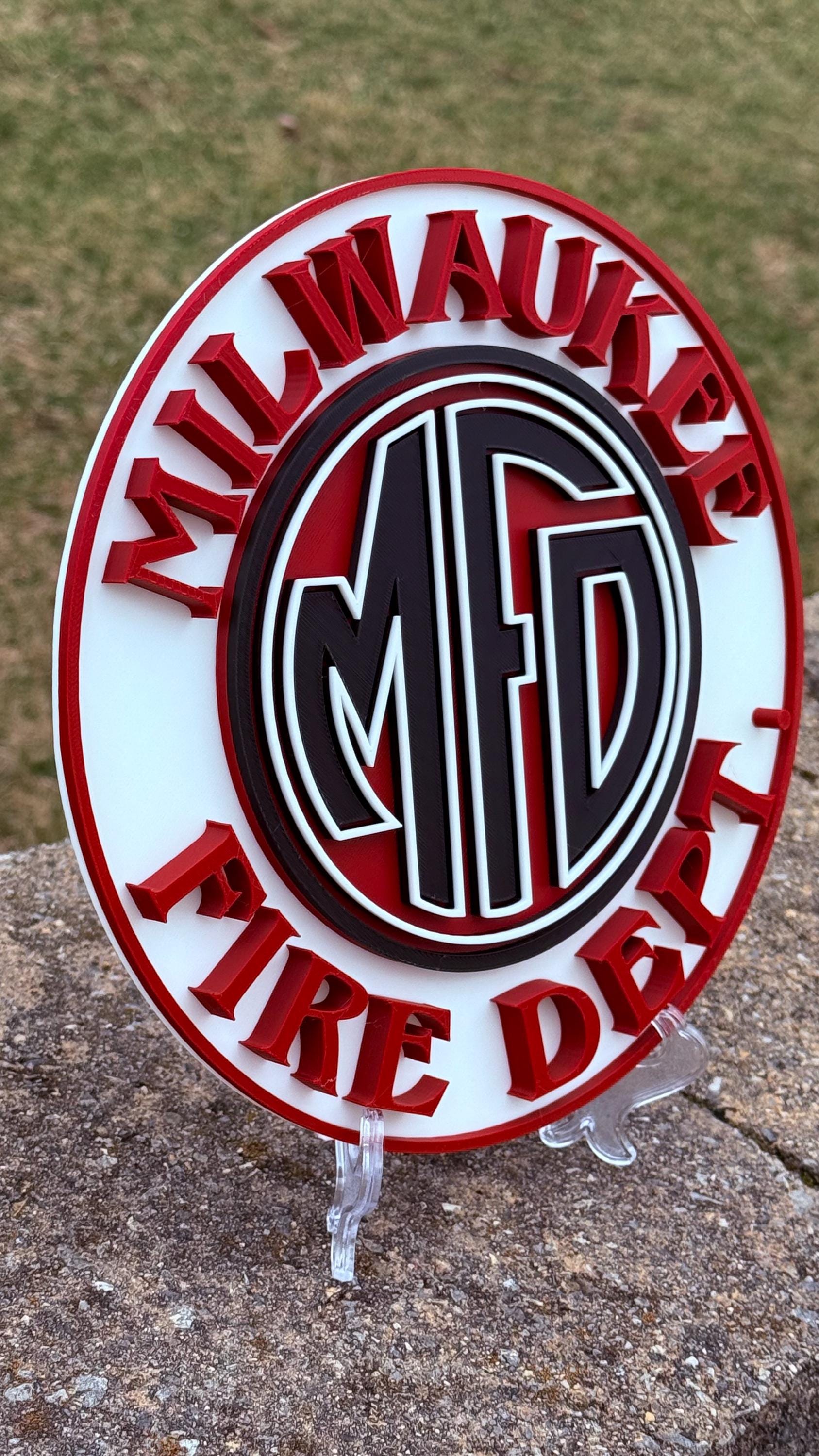 Milwaukee Fire Department 3D Embossed Plaque: First Responder Wall Art Wisconsin