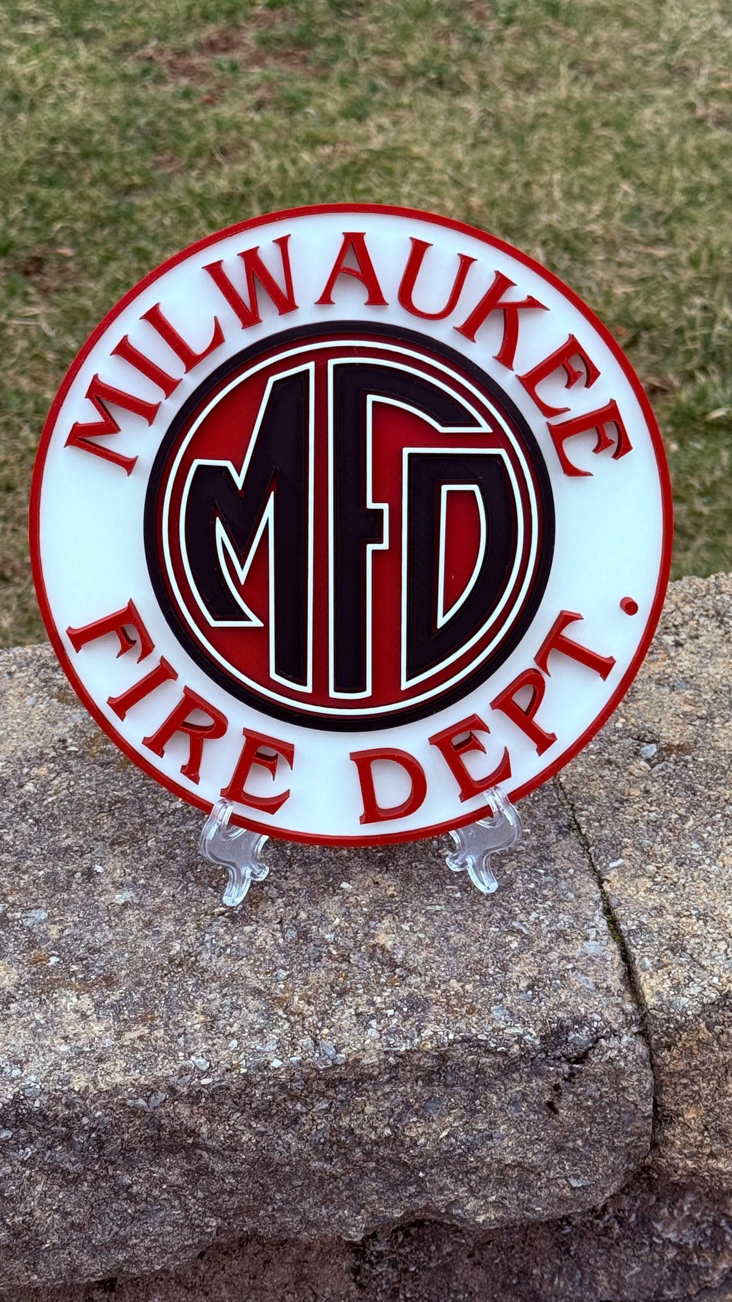 Milwaukee Fire Department 3D Embossed Plaque: First Responder Wall Art Wisconsin