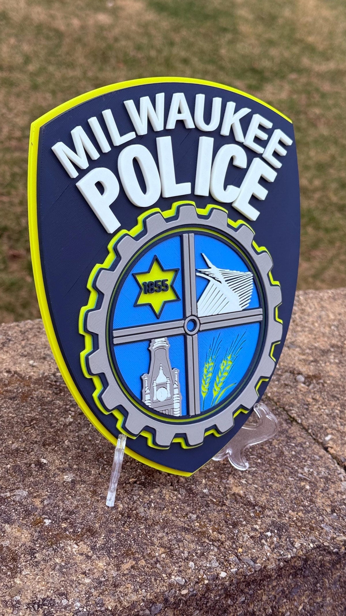 Milwaukee Police Department Logo Plaque: 3D Embossed First Responder Display Plaque Wisconsin