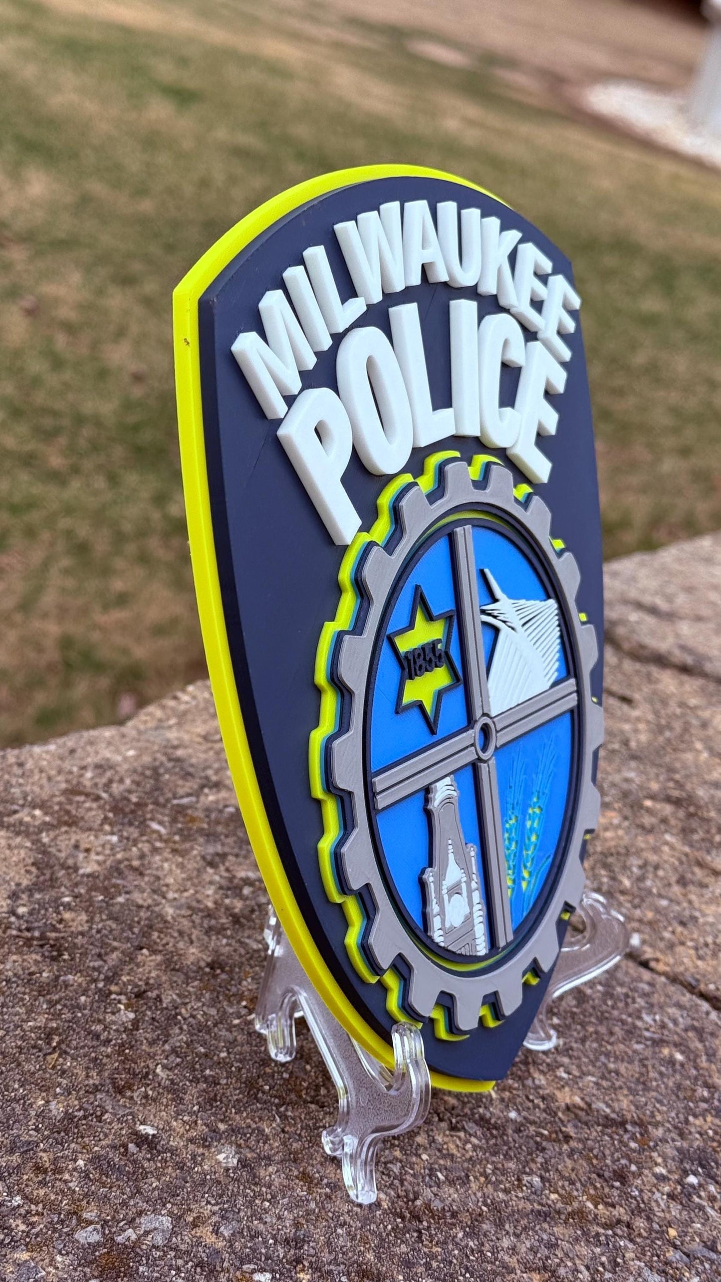 Milwaukee Police Department Logo Plaque: 3D Embossed First Responder Wall Art Wisconsin