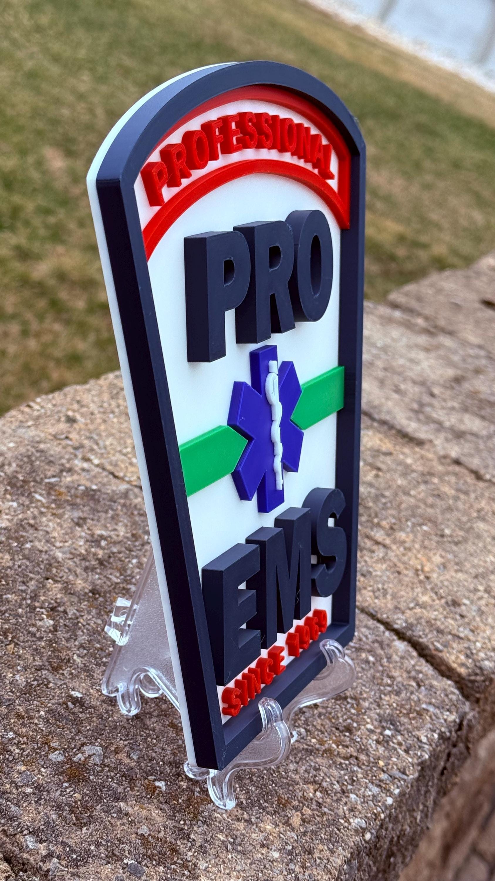 Pro EMS 3D Plaque: First Responder Wall Art Display Massachusetts MA