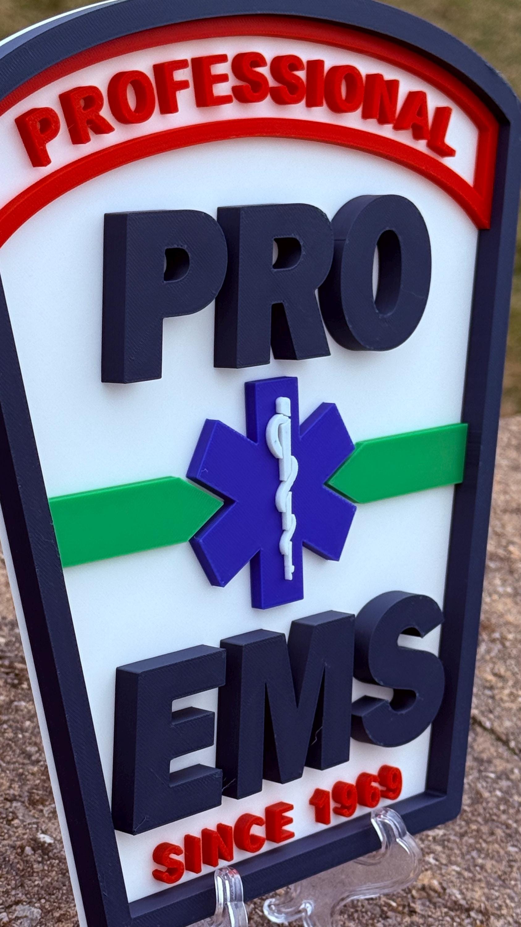 Pro EMS 3D Plaque: First Responder Wall Art Display Massachusetts MA