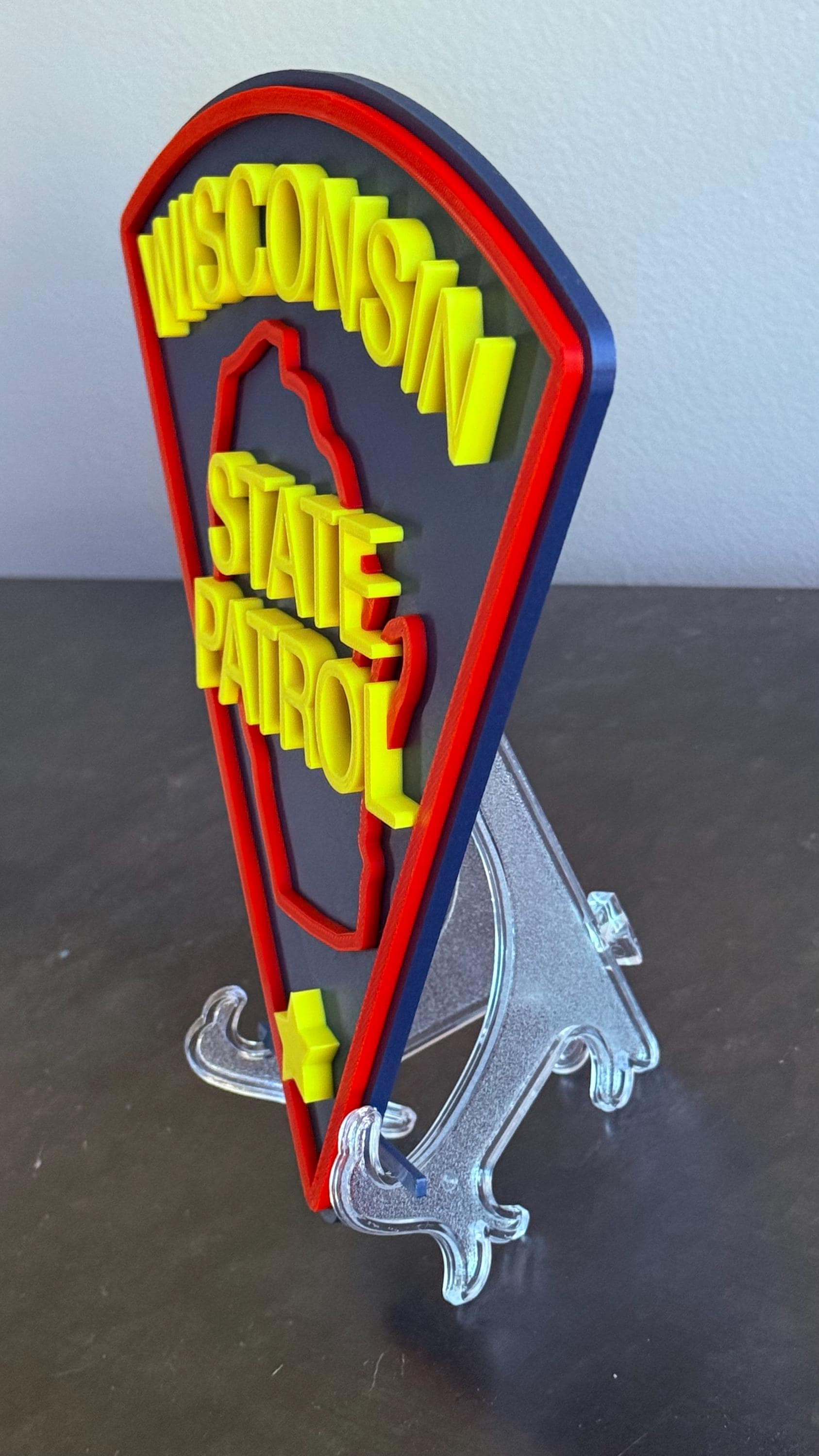 Wisconsin State Patrol 3D Embossed Plaque: First Responder Wall Art