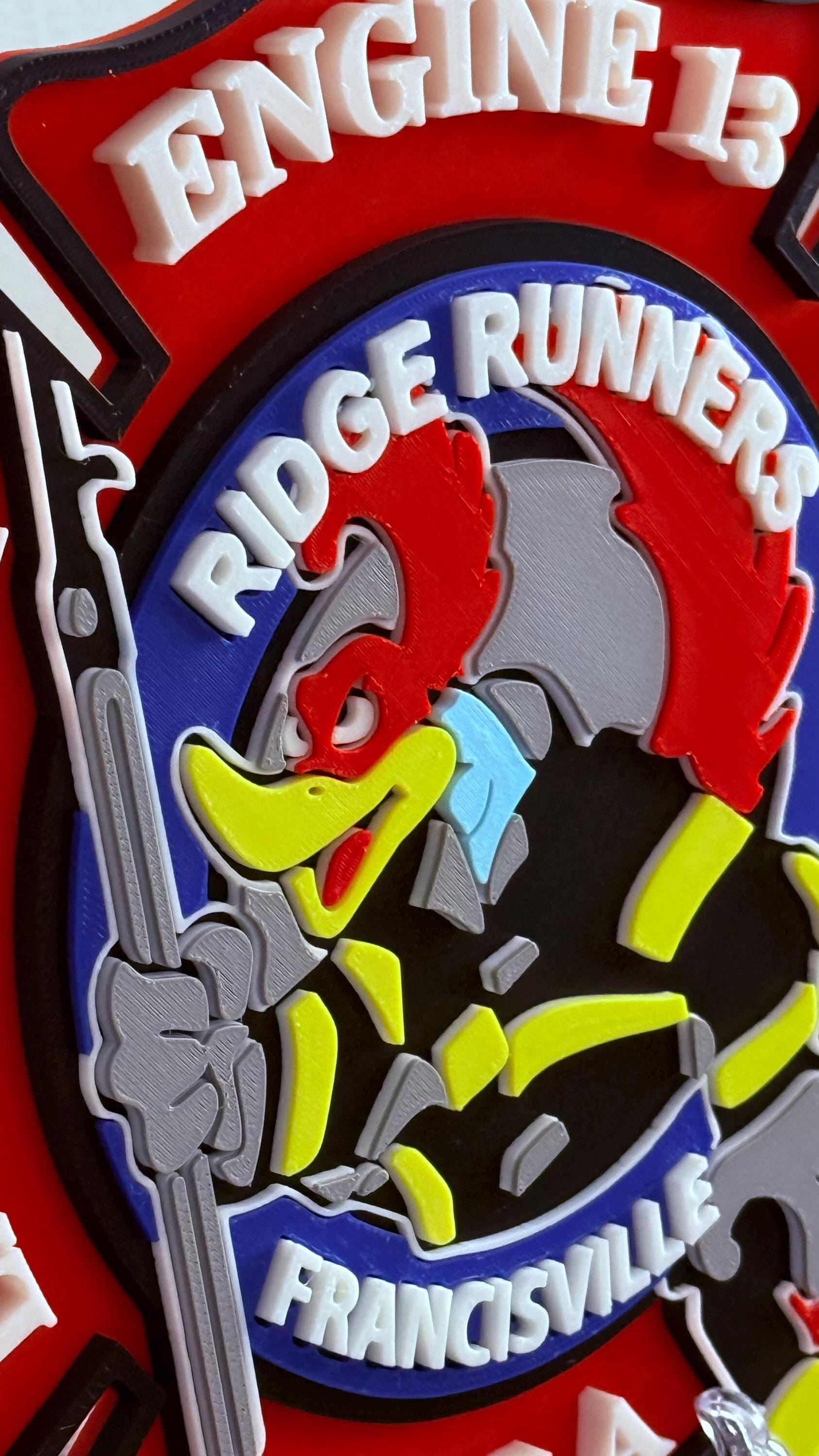 Ridge Runners Fire Department Plaque: 3D Embossed First Responder Wall Art Pennsylvania