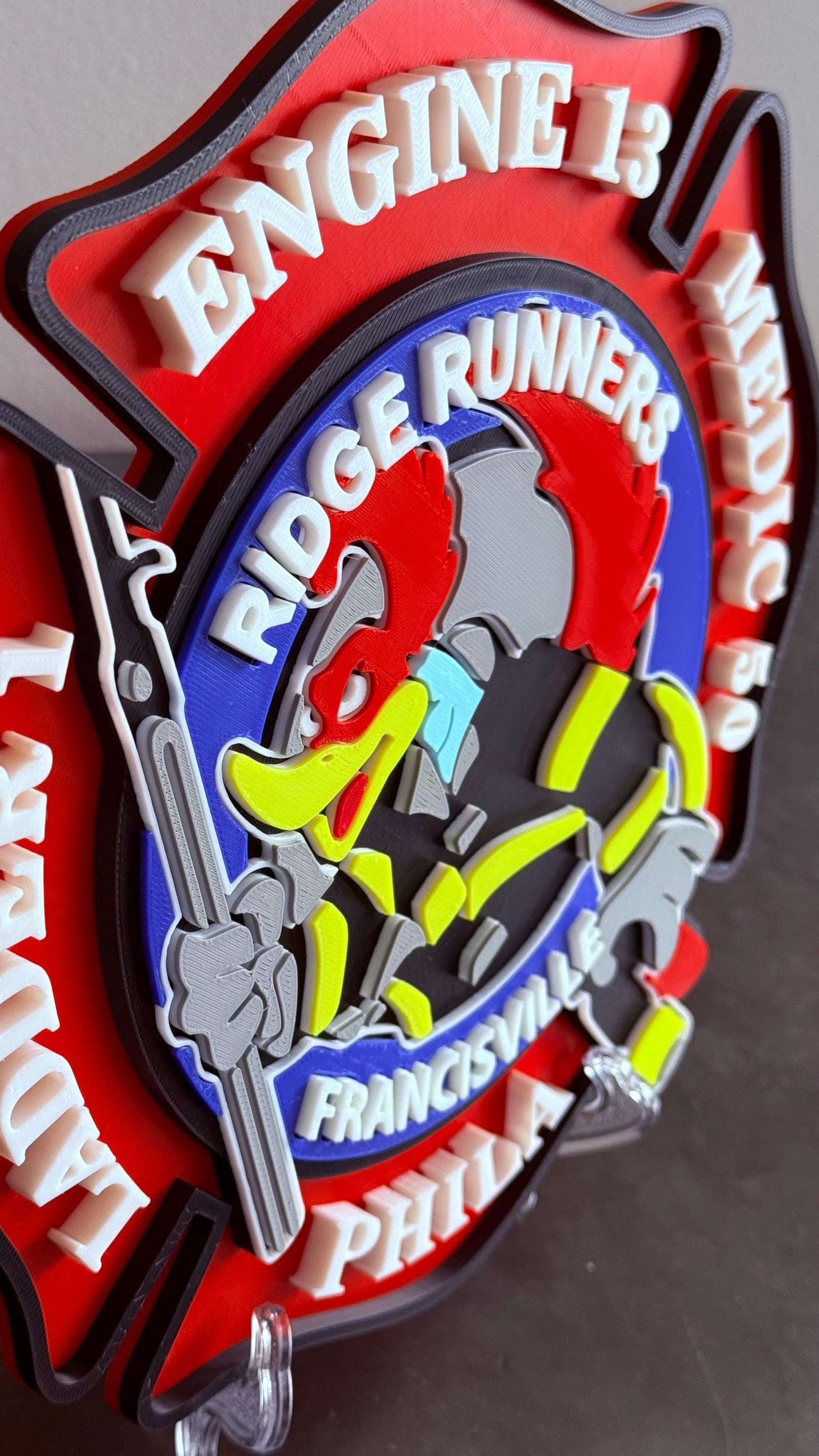 Ridge Runners Fire Department Plaque: 3D Embossed First Responder Wall Art Pennsylvania