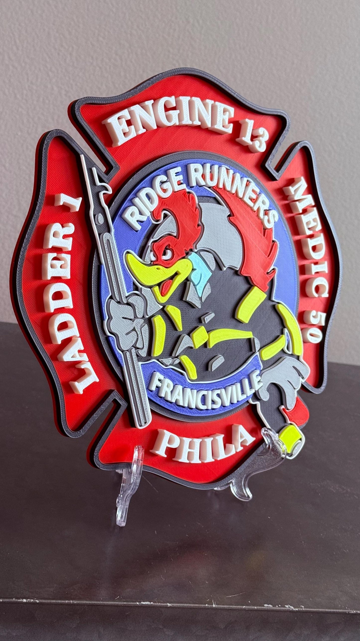 Ridge Runners Fire Department Plaque: 3D Embossed First Responder Wall Art Pennsylvania