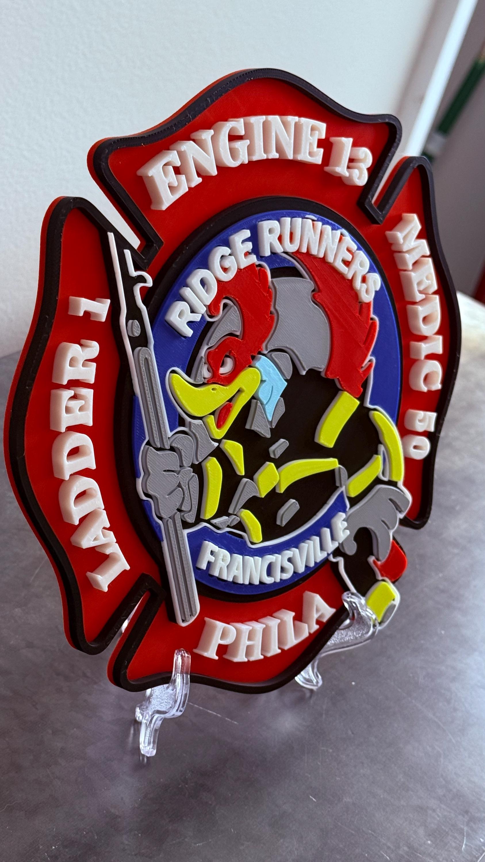 Ridge Runners Fire Department Plaque: 3D Embossed First Responder Wall Art Pennsylvania