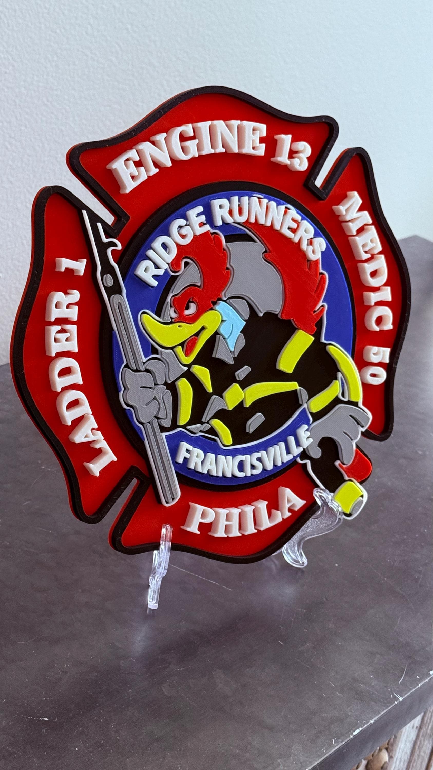 Ridge Runners Fire Department Plaque: 3D Embossed First Responder Wall Art Pennsylvania