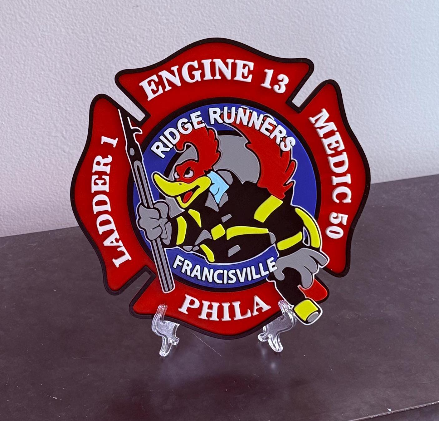 Ridge Runners Fire Department Plaque: 3D Embossed First Responder Wall Art Pennsylvania