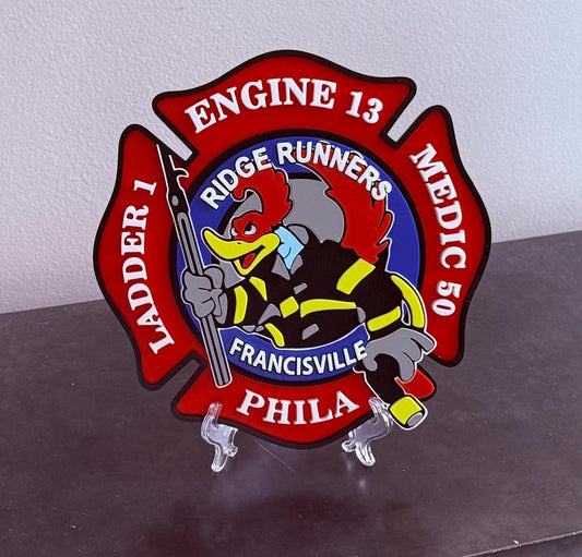 Ridge Runners Fire Department Plaque: 3D Embossed First Responder Wall Art Pennsylvania
