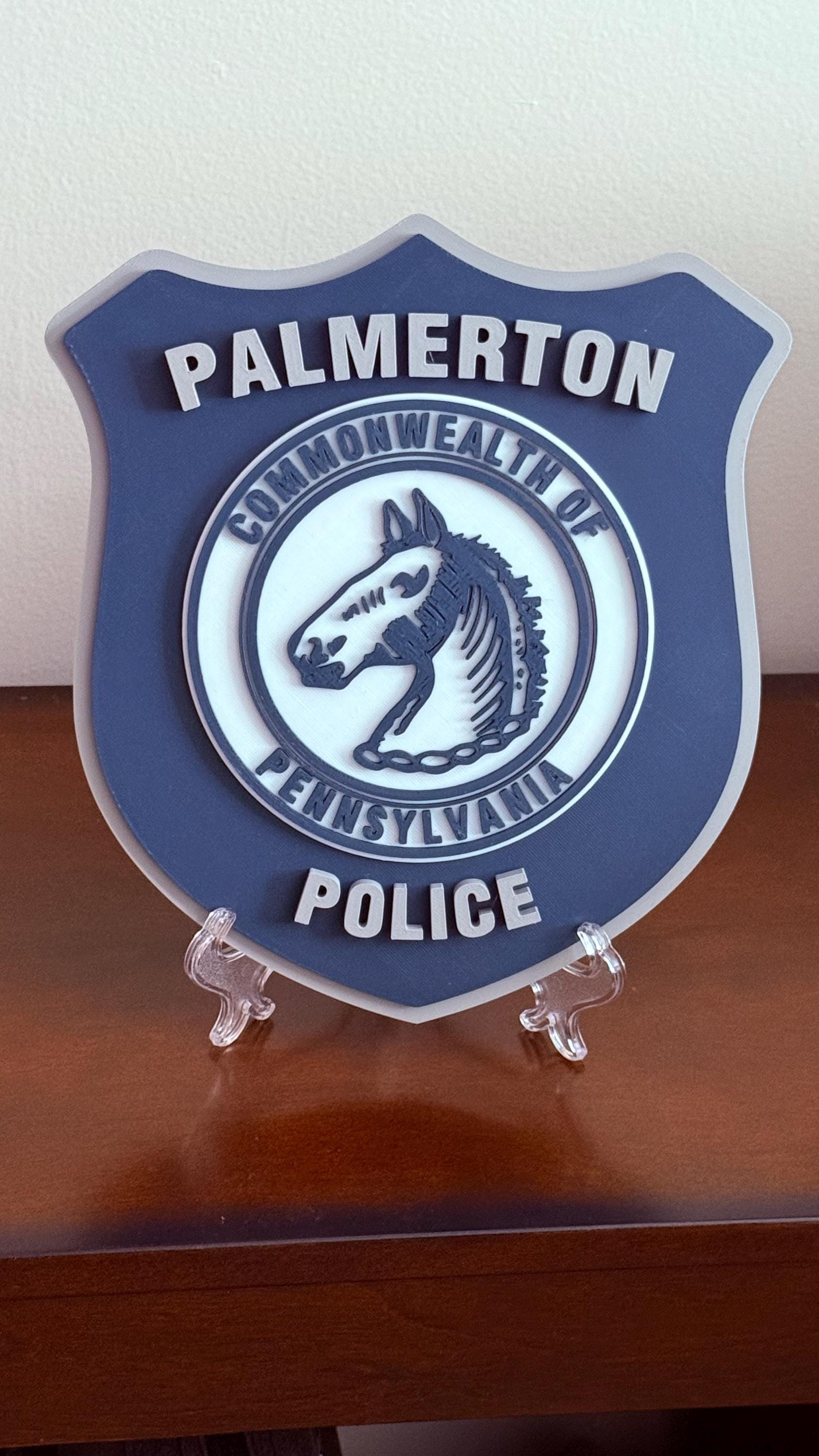Palmerton Police Department 3D Embossed Plaque - Pennsylvania First Responder Wall Art