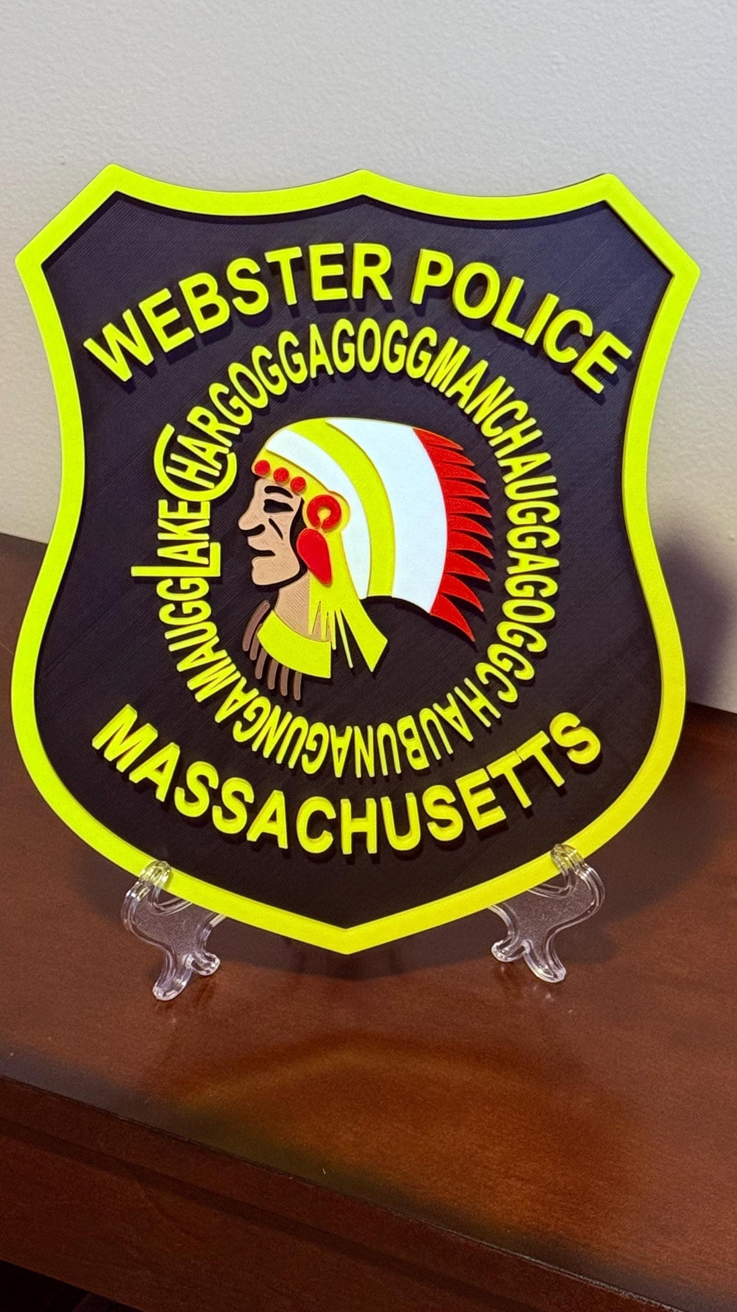 Webster Police Department Plaque: 3D Embossed Massachusetts Tribute Massachusetts