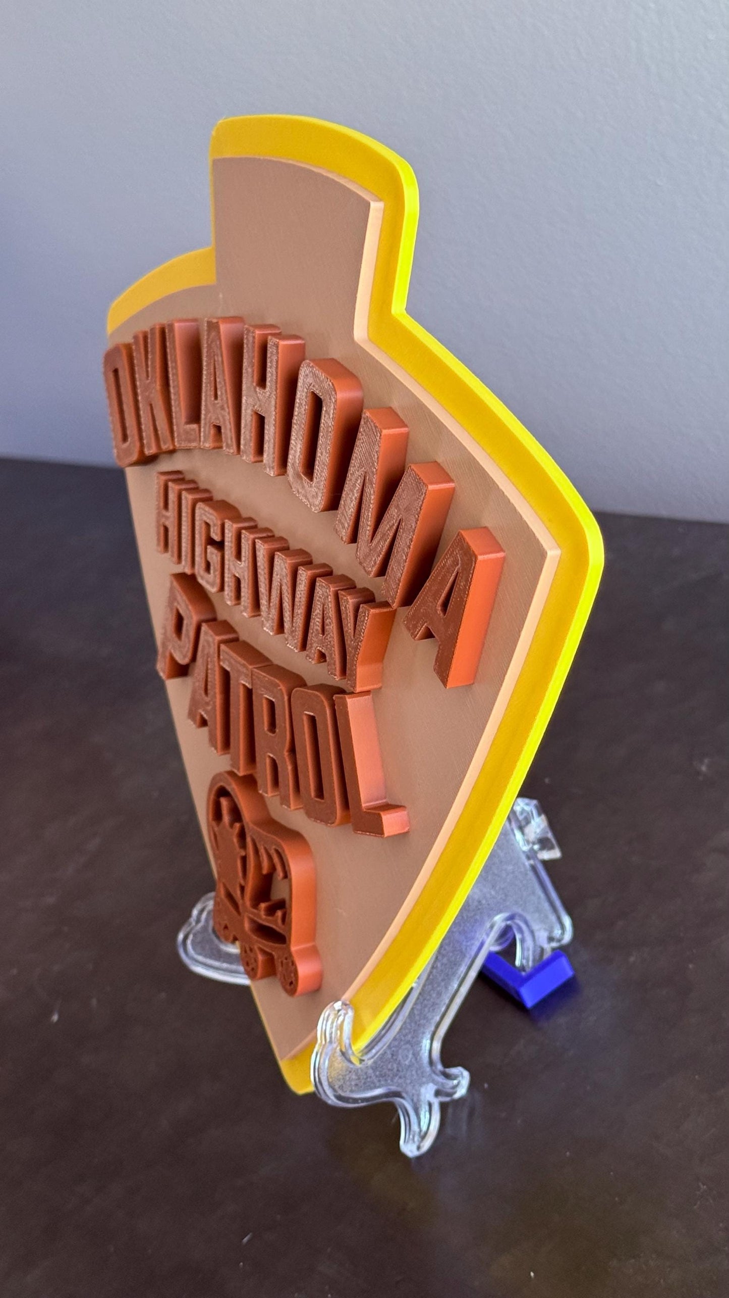 Oklahoma Highway Patrol 3D Embossed Plaque: First Responder Wall Art