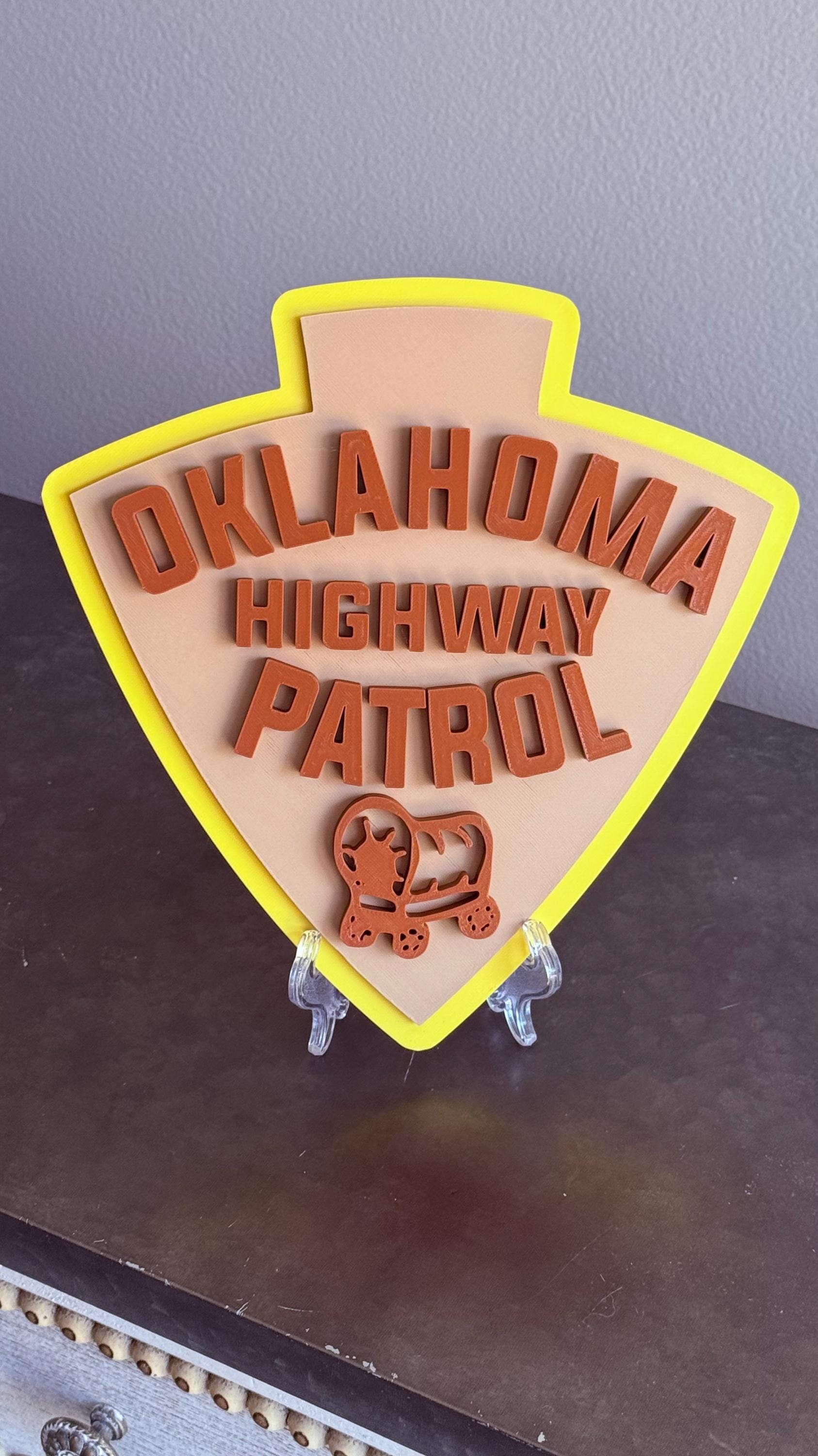 Oklahoma Highway Patrol 3D Embossed Plaque: First Responder Wall Art