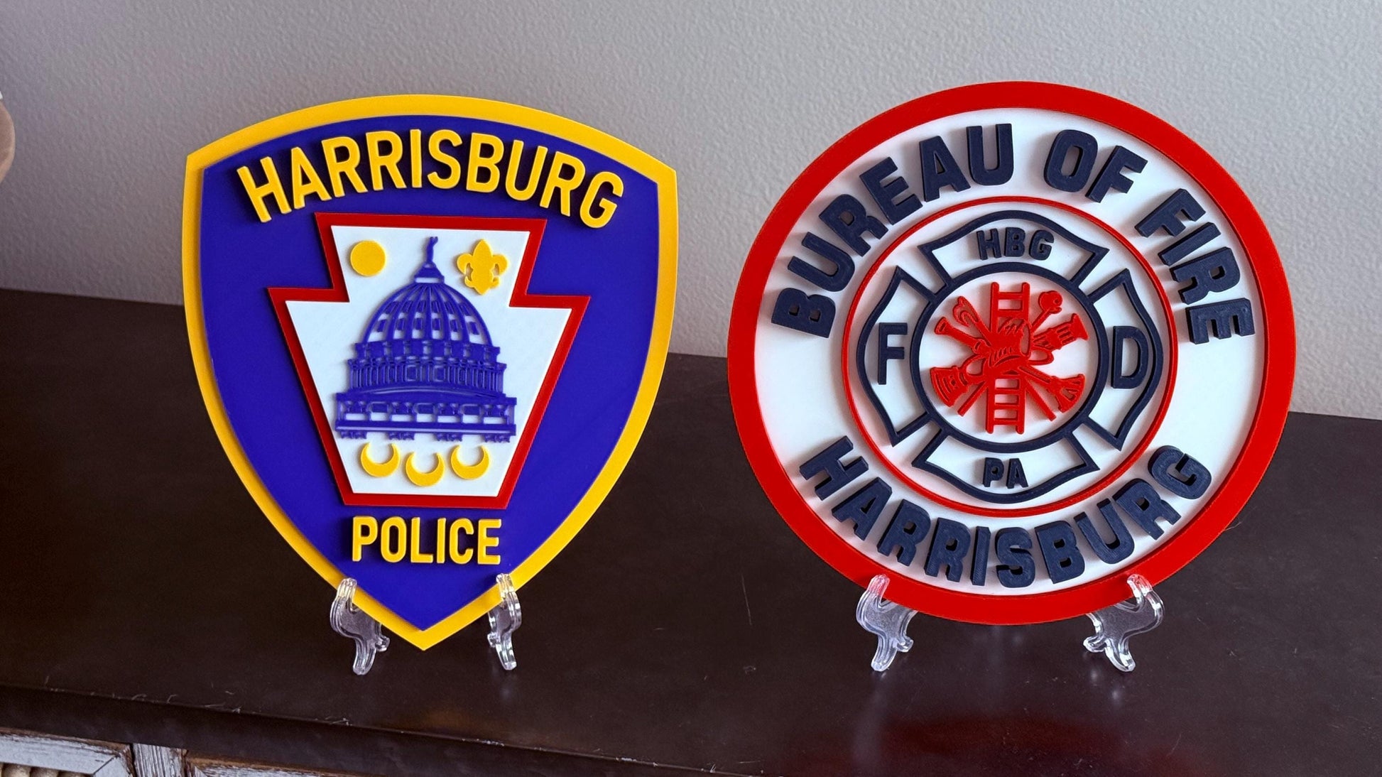 Harrisburg Police 3D Embossed Plaque: First Responder Wall Art Pennsylvania