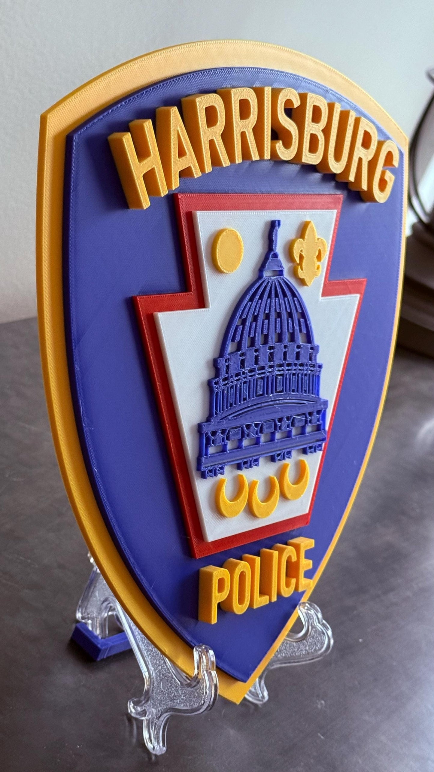 Harrisburg Police 3D Embossed Plaque: First Responder Wall Art Pennsylvania