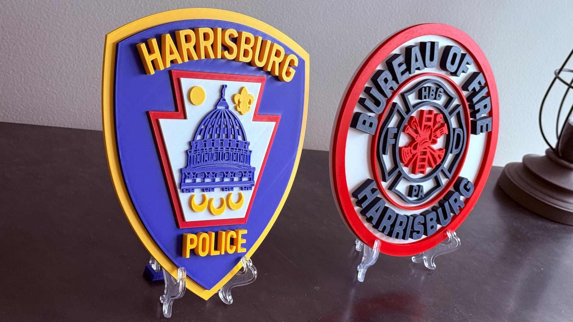 Harrisburg Police 3D Embossed Plaque: First Responder Wall Art Pennsylvania