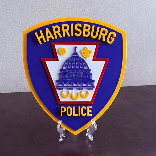 Harrisburg Police 3D Embossed Plaque: First Responder Wall Art Pennsylvania