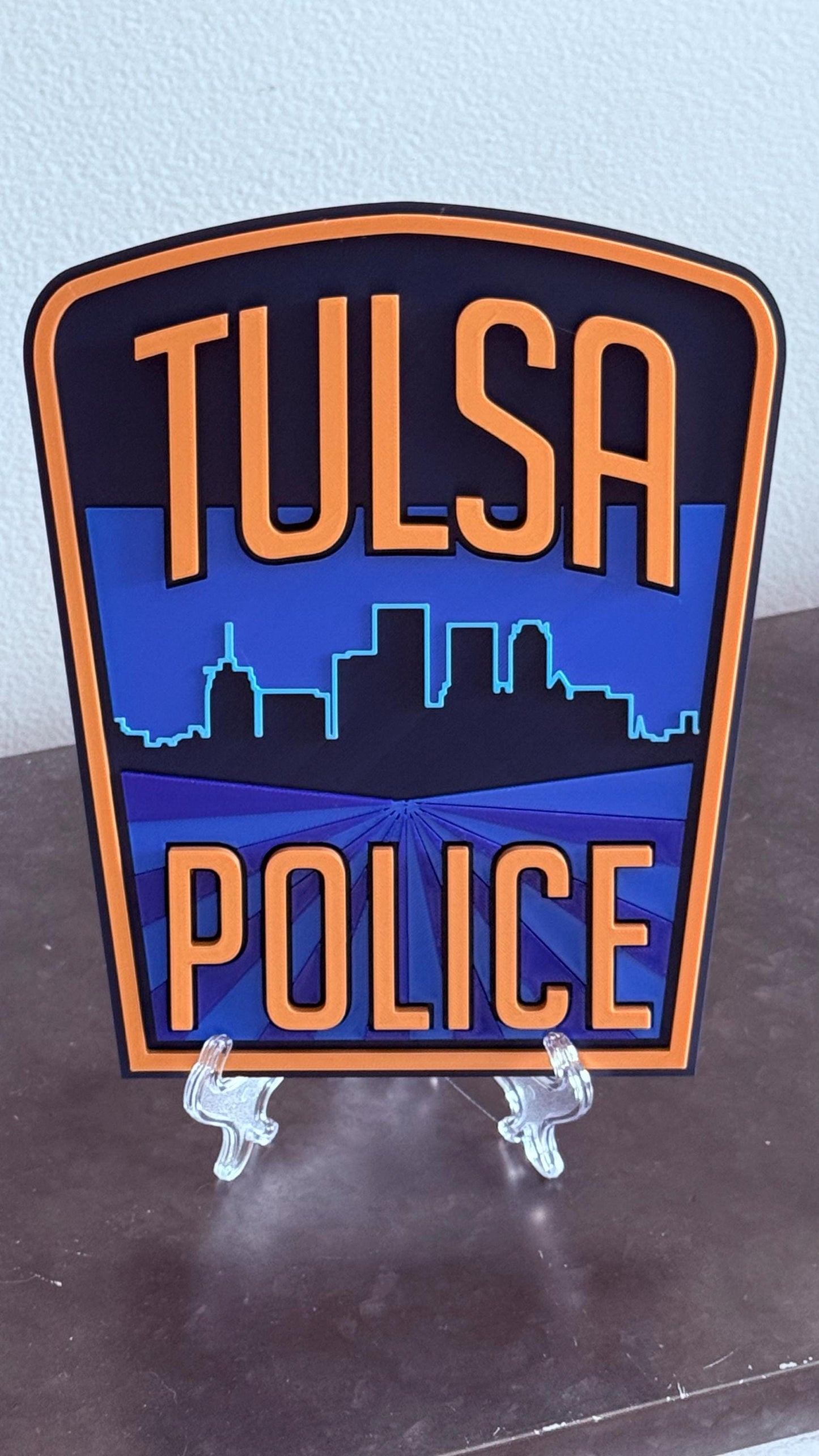 Tulsa Police Department Plaque: 3D Embossed Wall Art Oklahoma