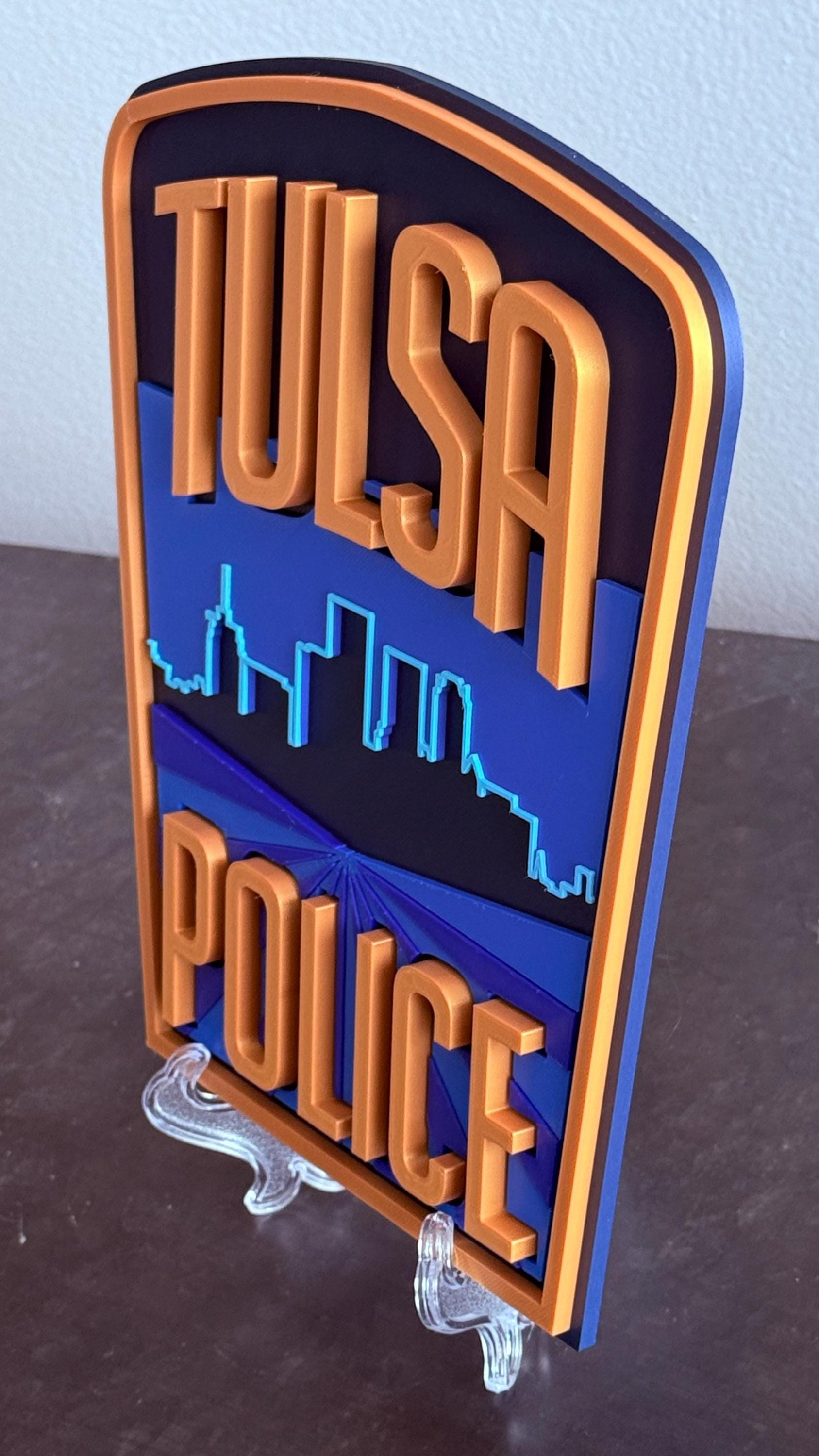 Tulsa Police Department Plaque: 3D Embossed Wall Art Oklahoma