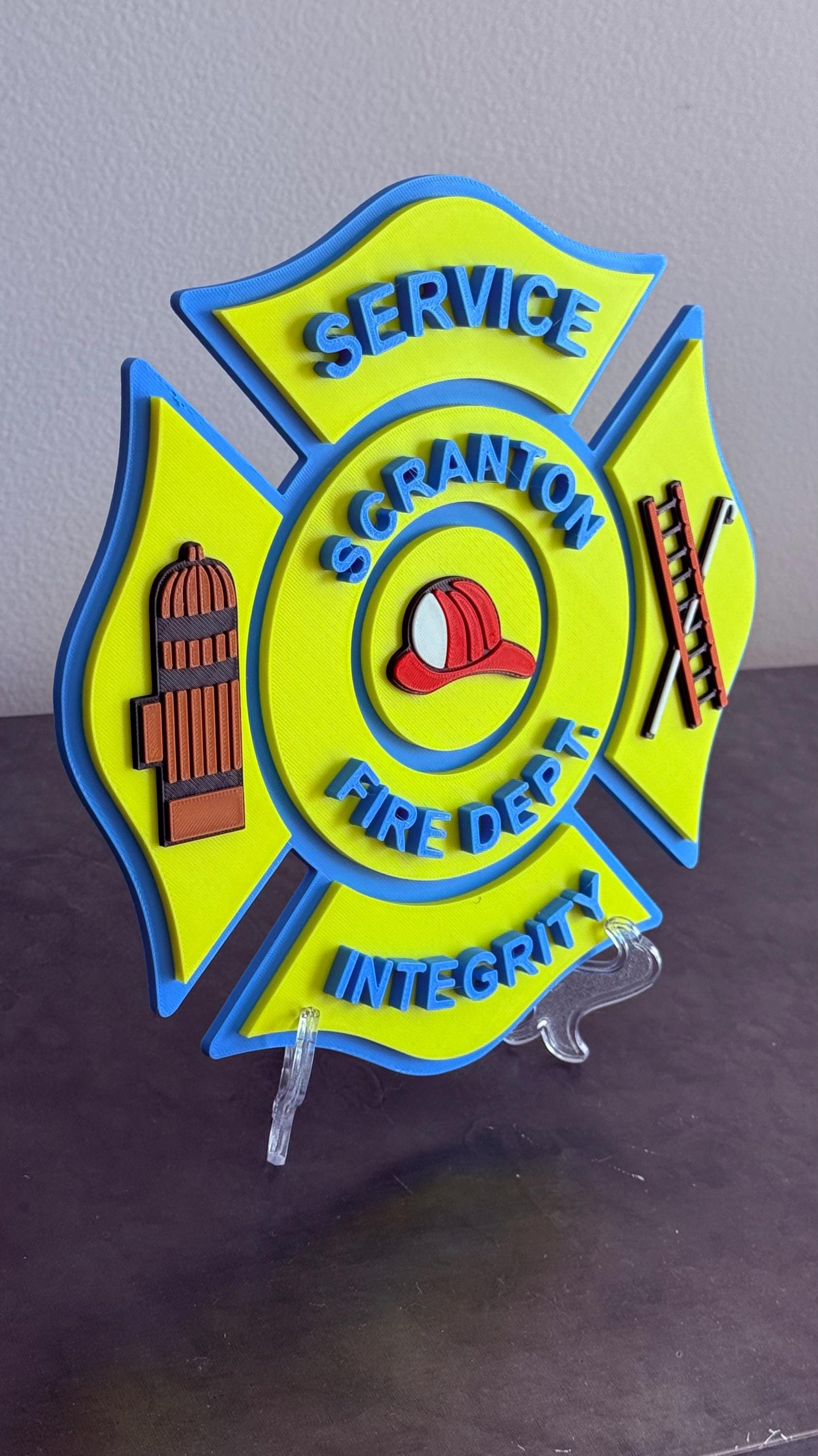 Scranton Fire Department Plaque - 3D First Responder Display Pennsylvania
