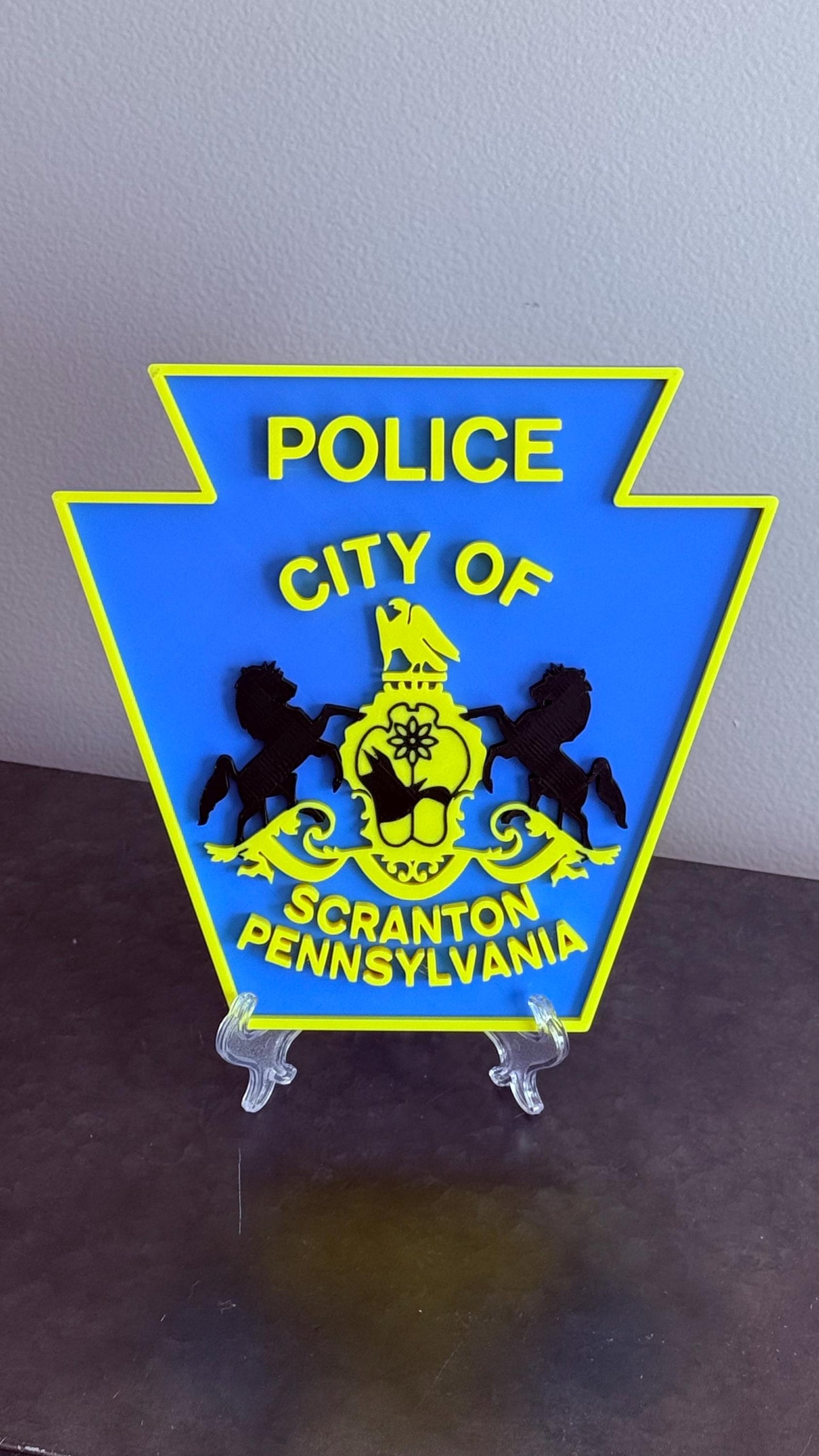 Scranton Police Department 3D Embossed Plaque - First Responder Wall Art Pennsylvania