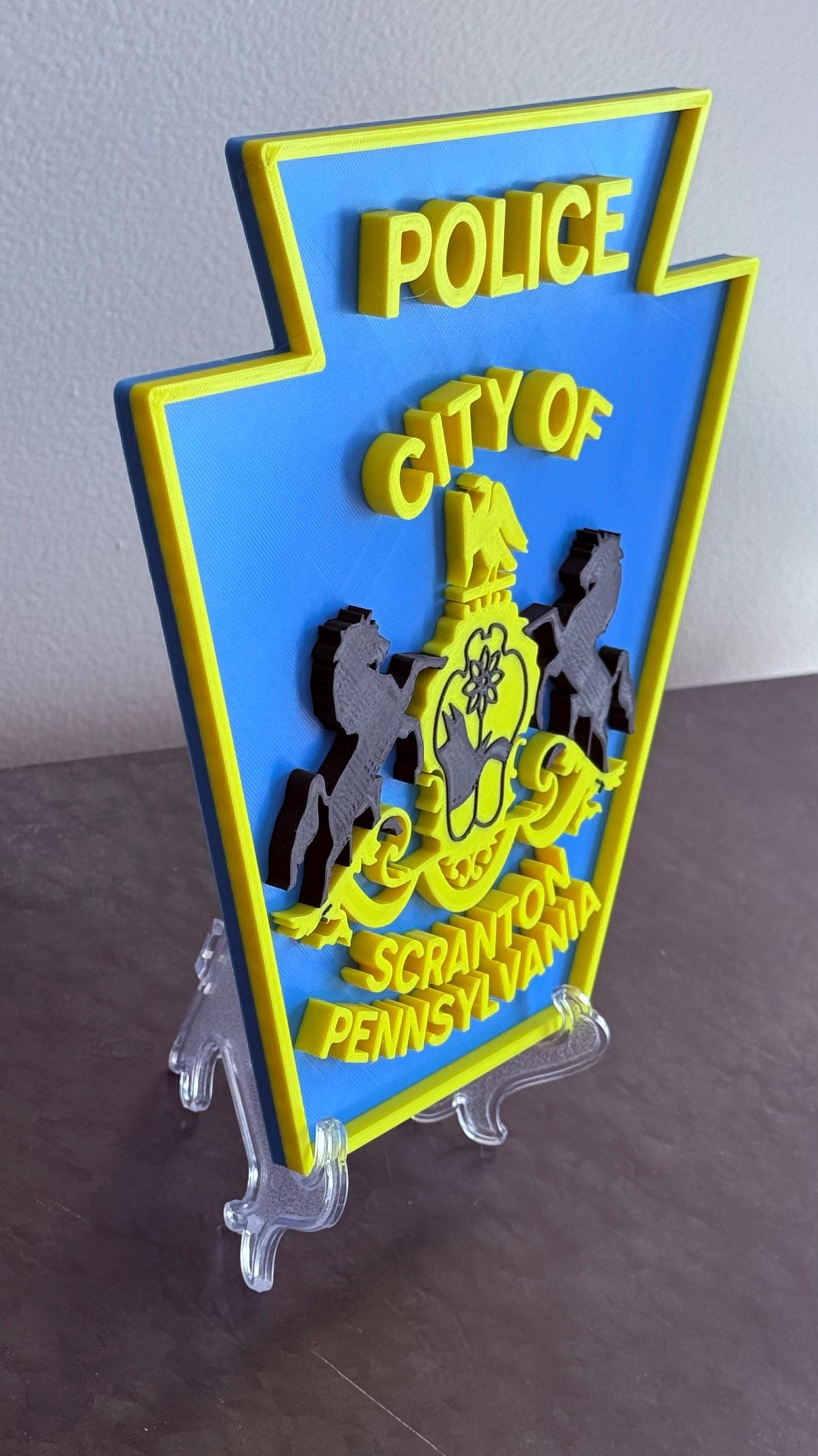 Scranton Police Department 3D Embossed Plaque - First Responder Wall Art Pennsylvania