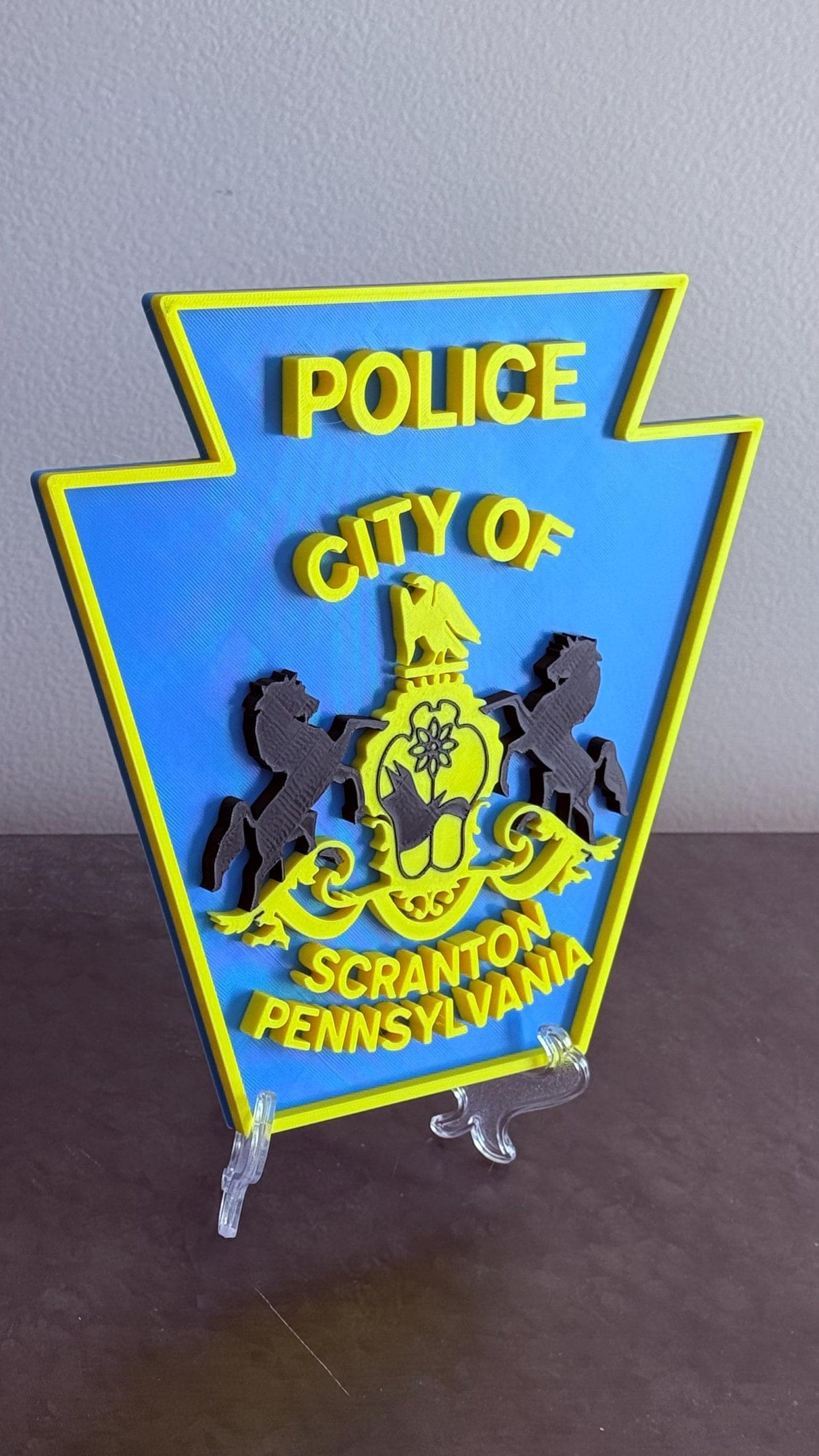 Scranton Police Department 3D Embossed Plaque - First Responder Wall Art Pennsylvania