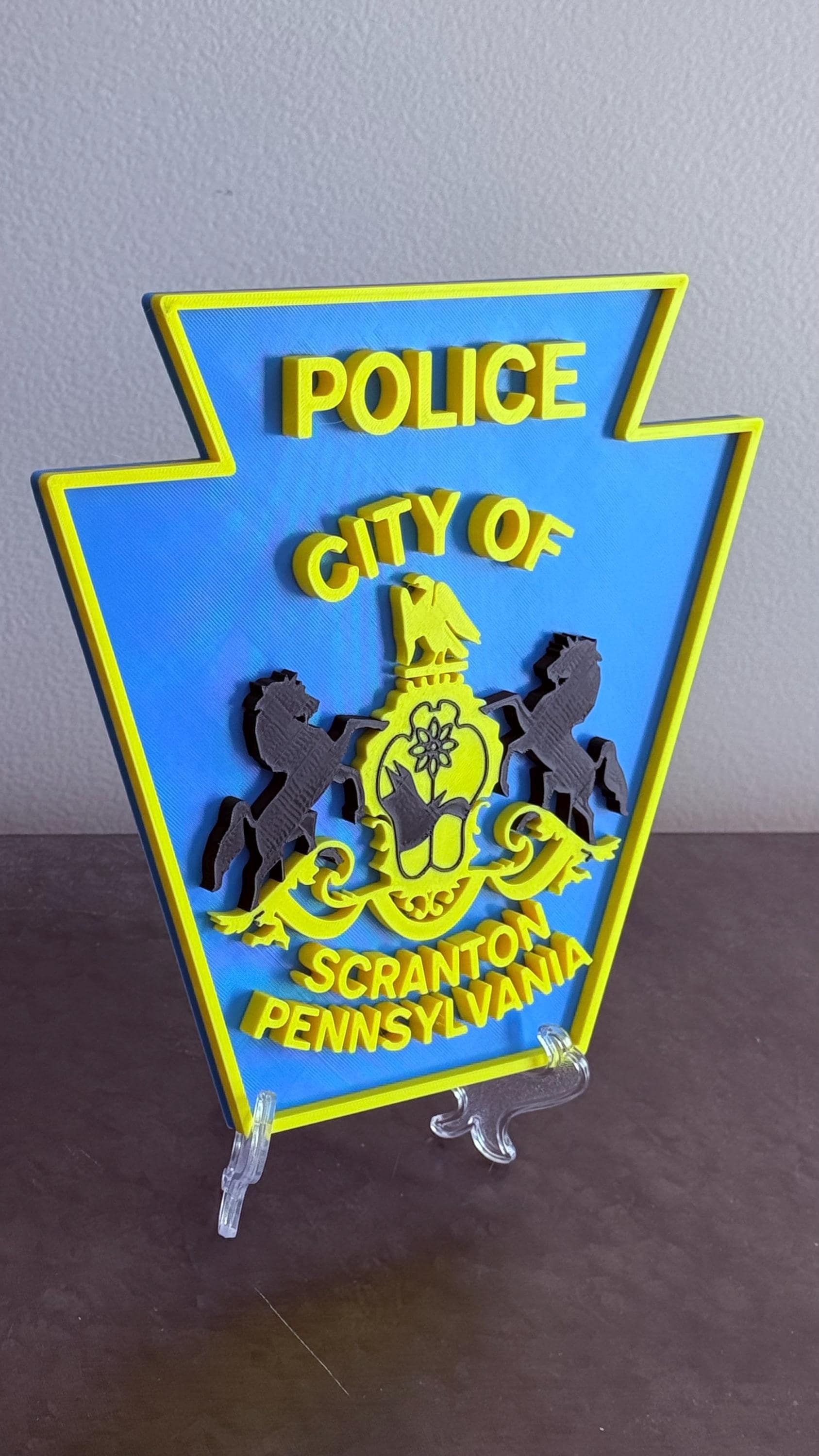 Scranton Police Department 3D Embossed Plaque - First Responder Wall Art Pennsylvania