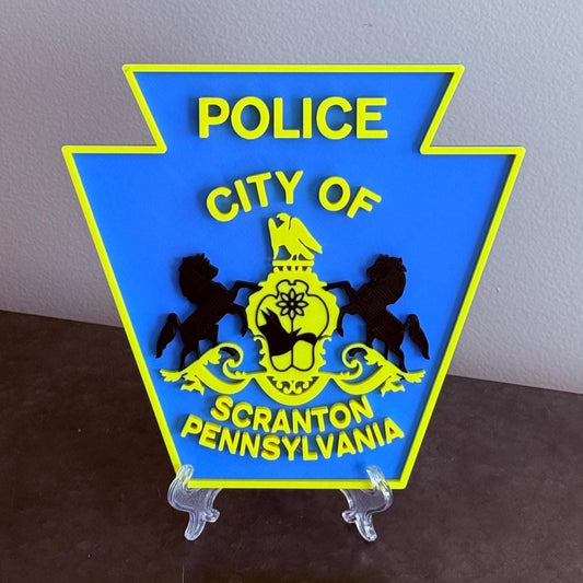 Scranton Police Department 3D Embossed Plaque - First Responder Wall Art Pennsylvania