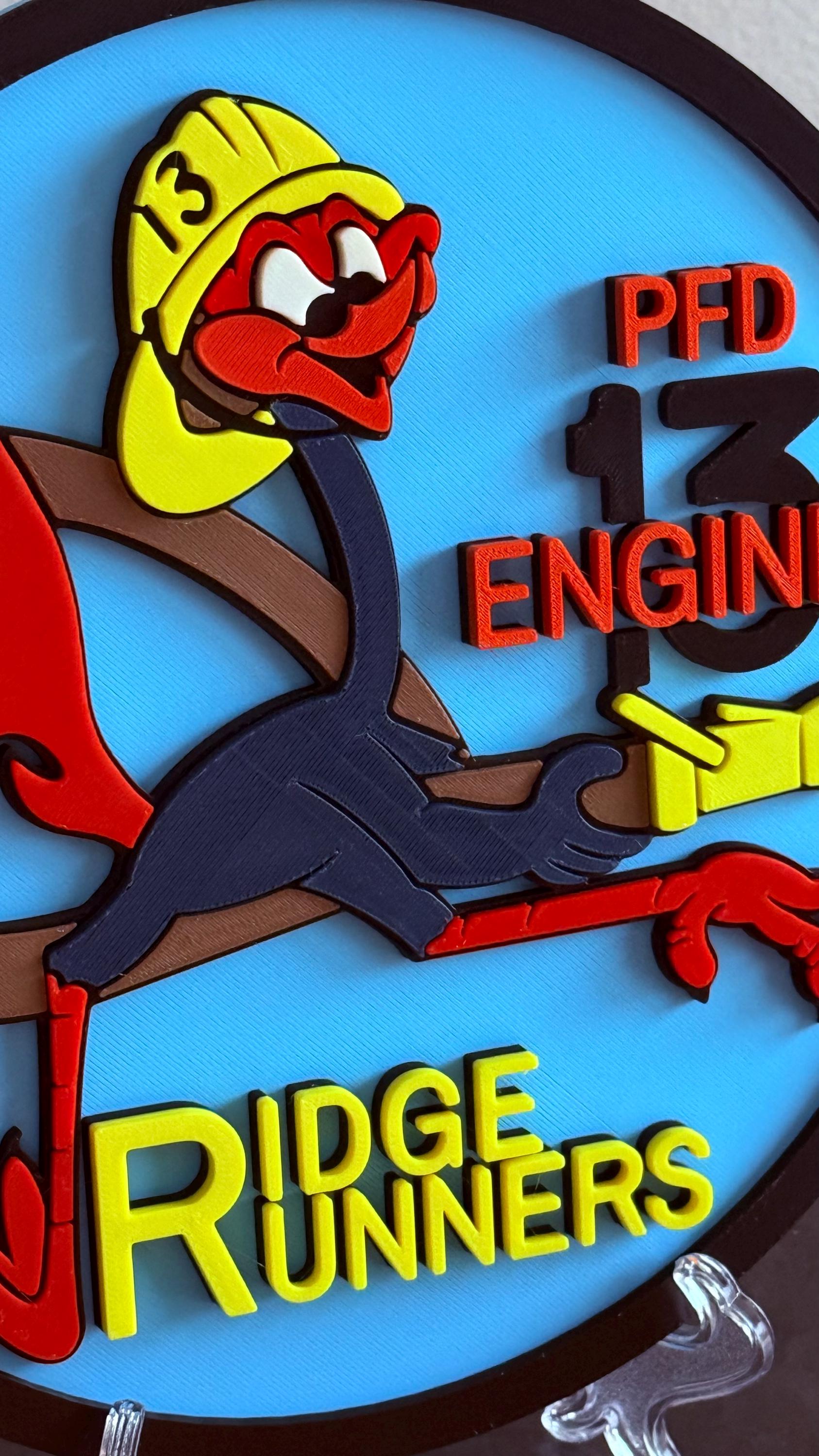 Ridge Runners Ladder 1 & Engine 13 Philadelphia Fire Department 3D Plaque Pennsylvania