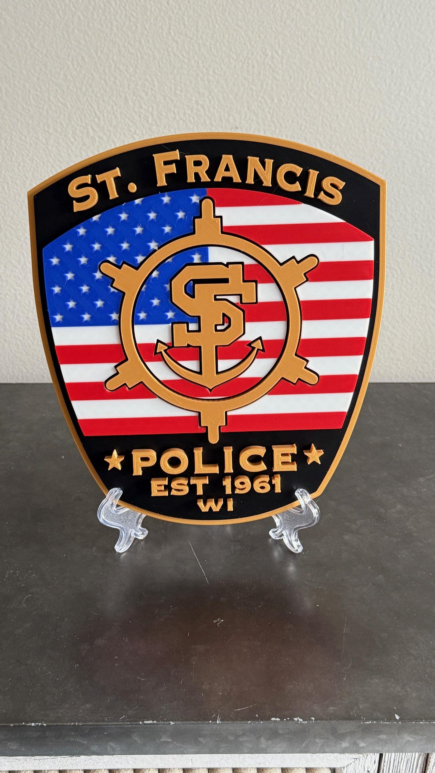 St. Francis Police Department 3D Embossed Plaque: First Responder Wall Art Wisconsin