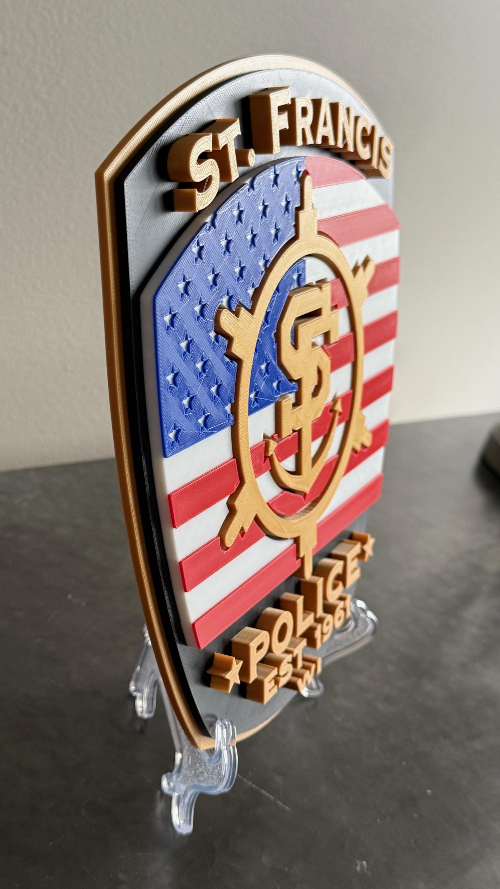 St. Francis Police Department 3D Embossed Plaque: First Responder Wall Art Wisconsin
