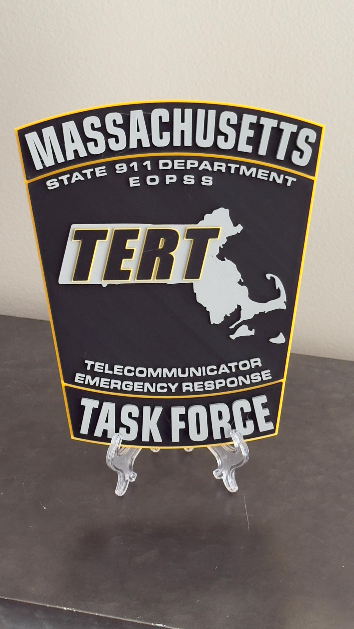 Massachusetts TERT Task Force 3D Embossed Plaque: First Responder Wall Art MA